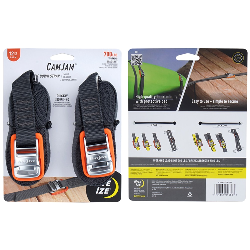 Nite Ize CamJam Tie Down Strap rögzítő pántok - Black/Orange - 2 db