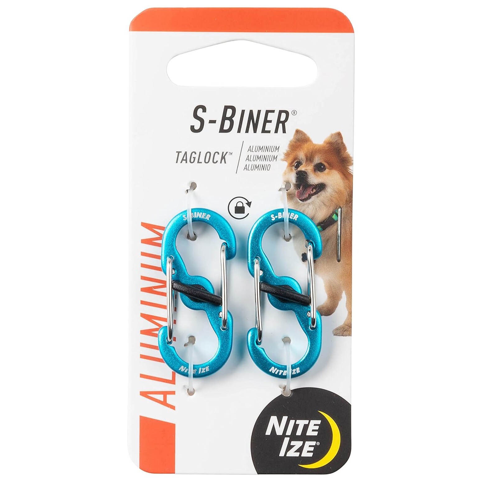 Nite Ize S-Biner TagLock Aluminum Blue karabiner - 2 db