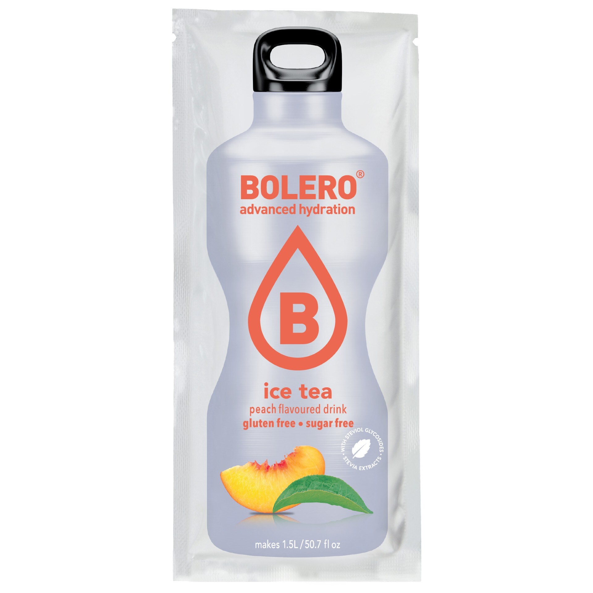 Bolero Ice Tea Peach por állagú szteviával édesített ital 8 g - 12 db