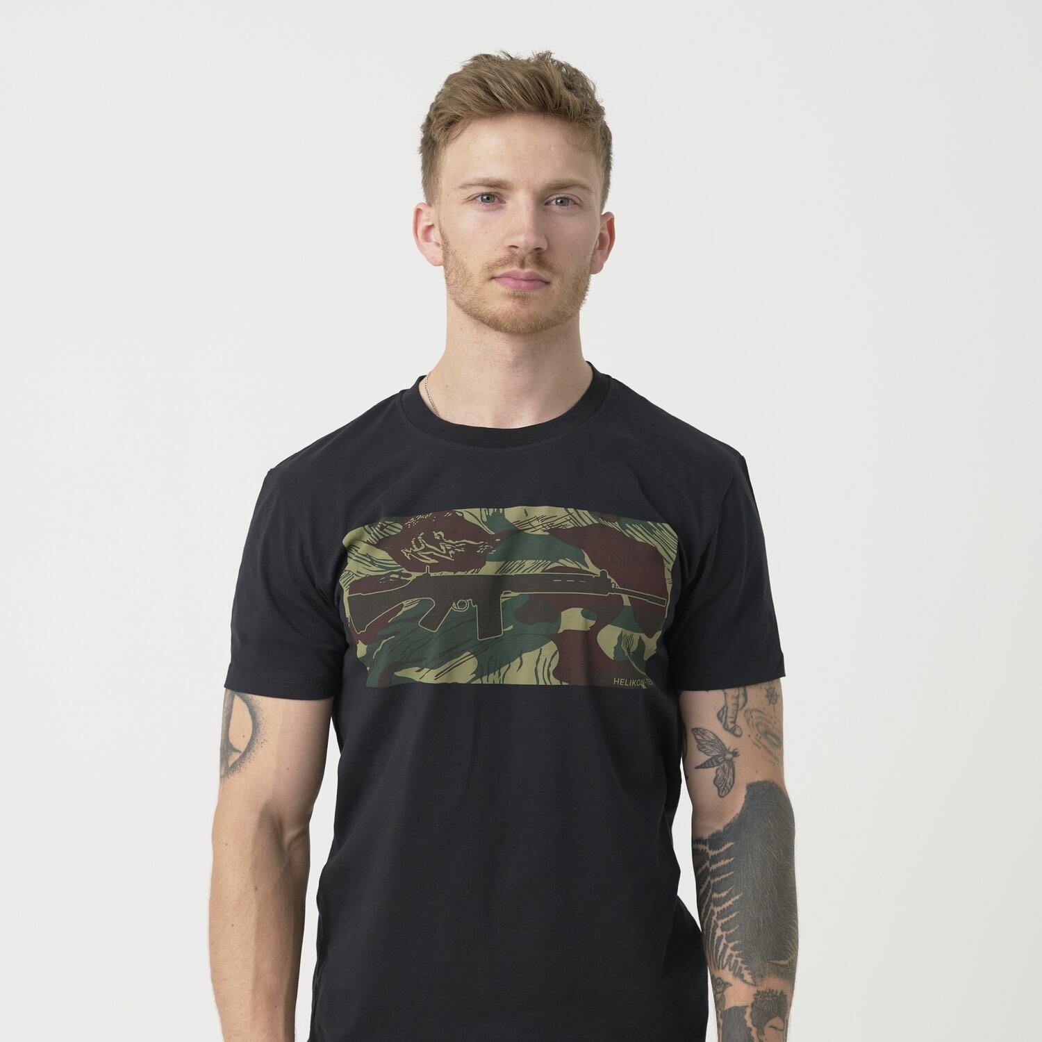 Helikon FN FAL T-shirt póló - Black/Rhodesian Camo
