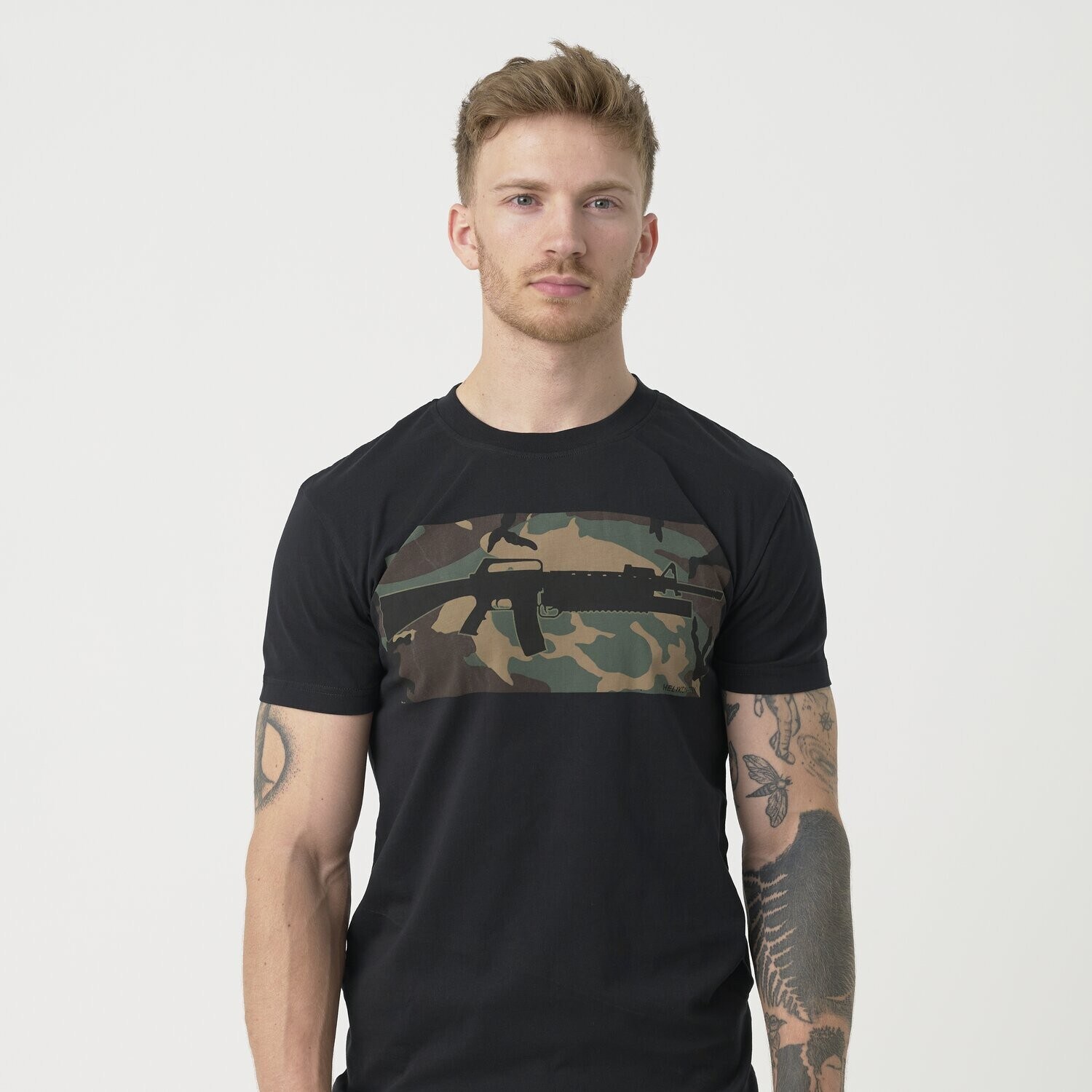 Helikon 16/203 Combo T-shirt póló - Black/US Woodland