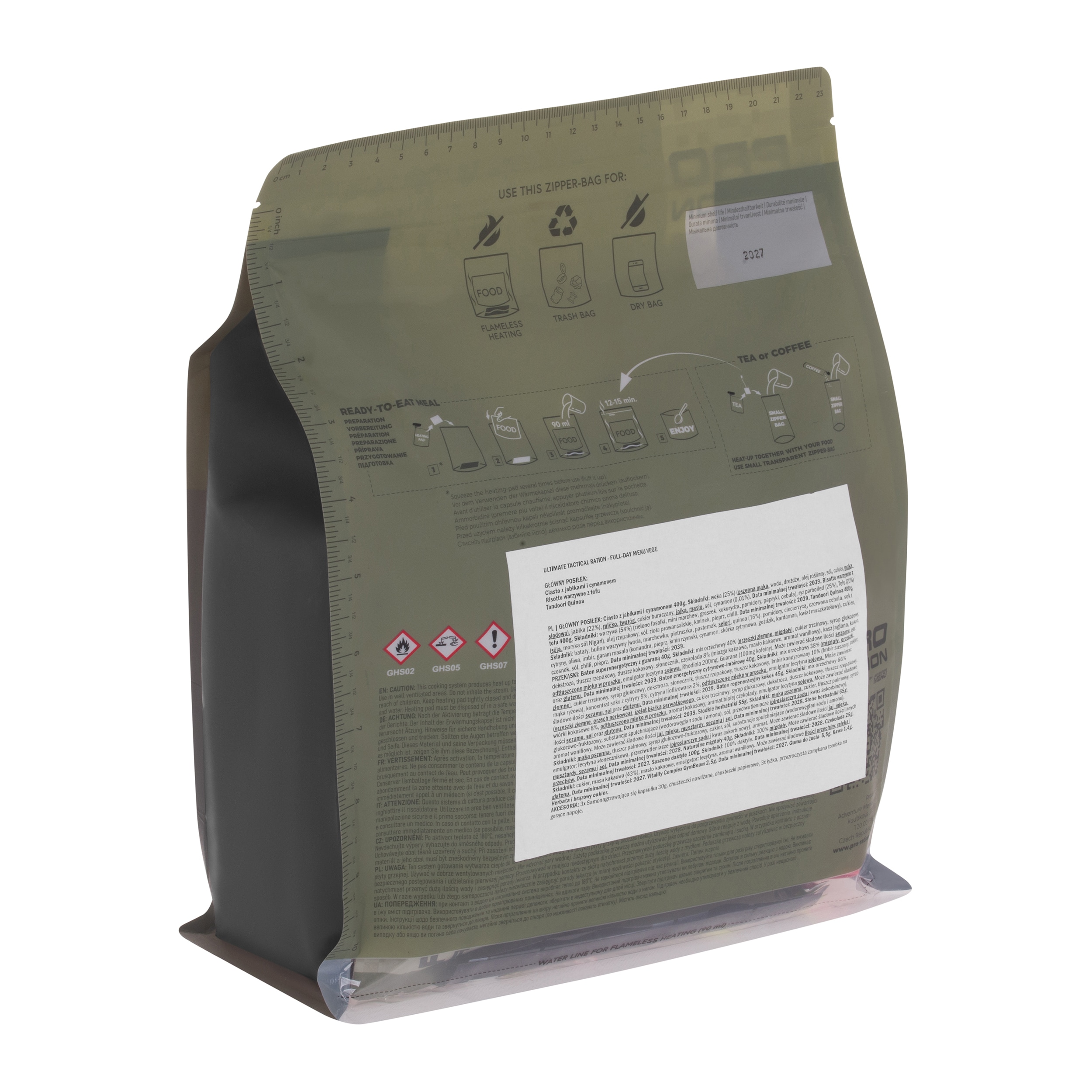 Pro Ration Ultimate Tactical Ration Full-Day élelmiszeradag - Menu Vege