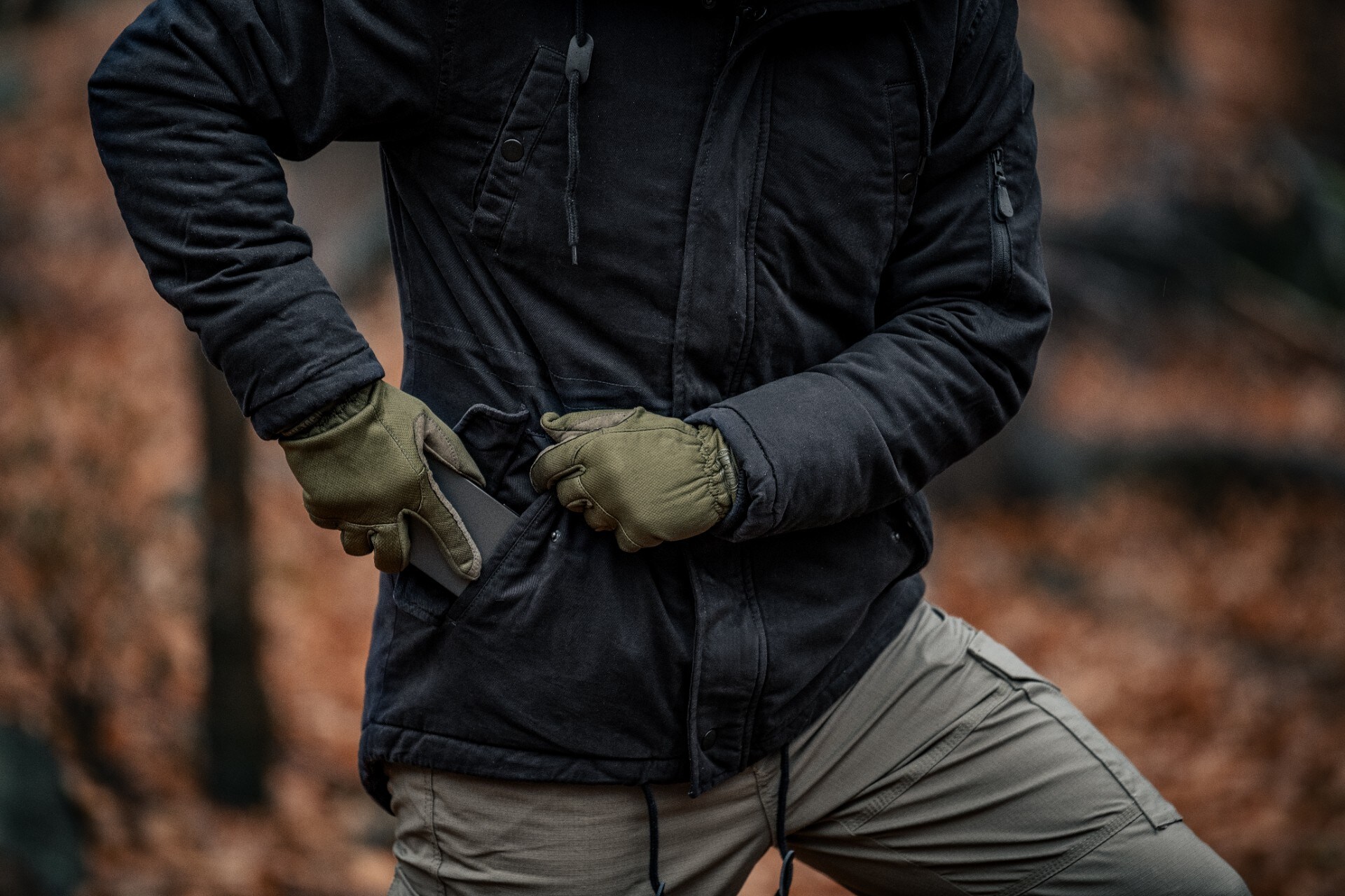 Military Wear Fish Tail Parka kabát - Black