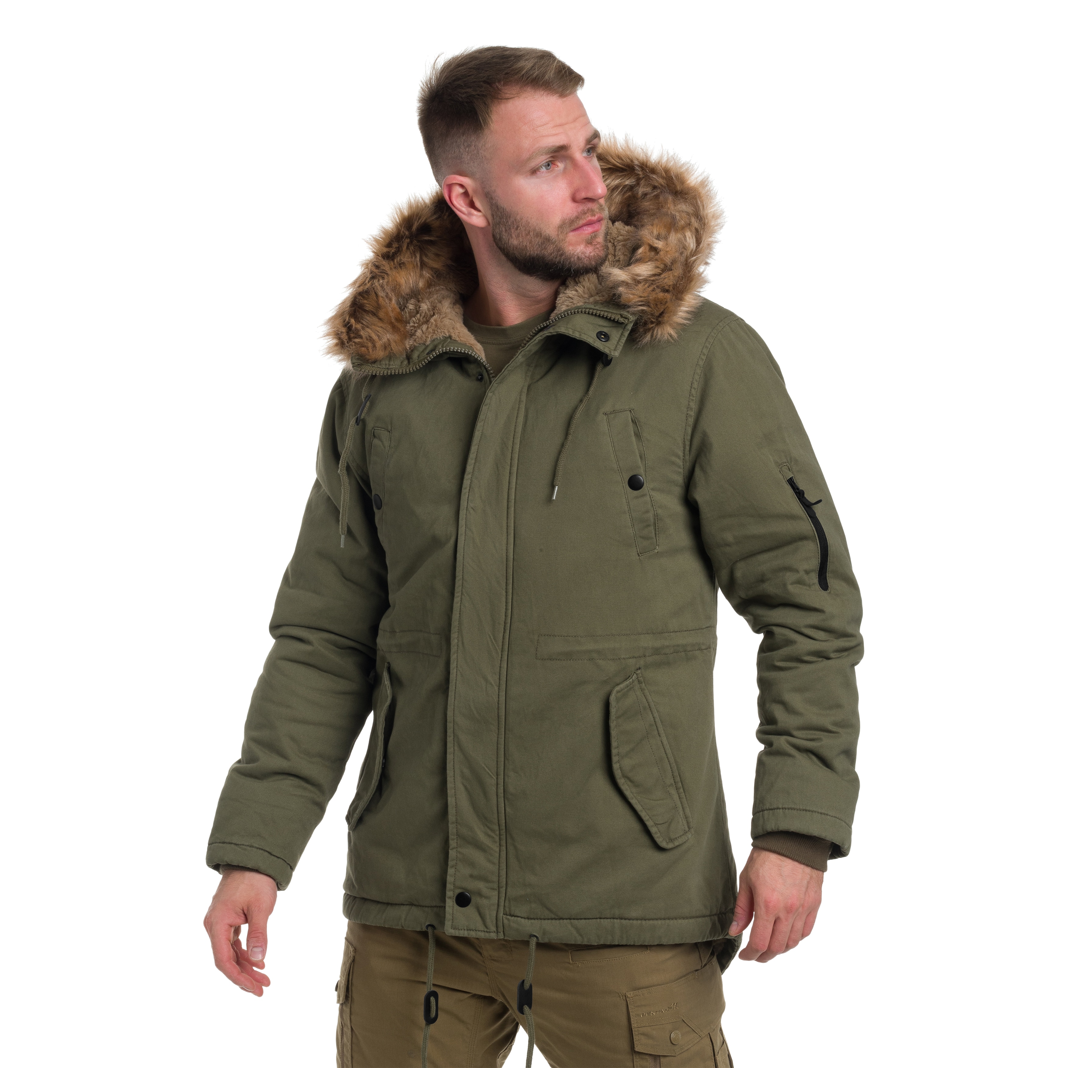 Military Wear Fish Tail Parka kabát - Olive