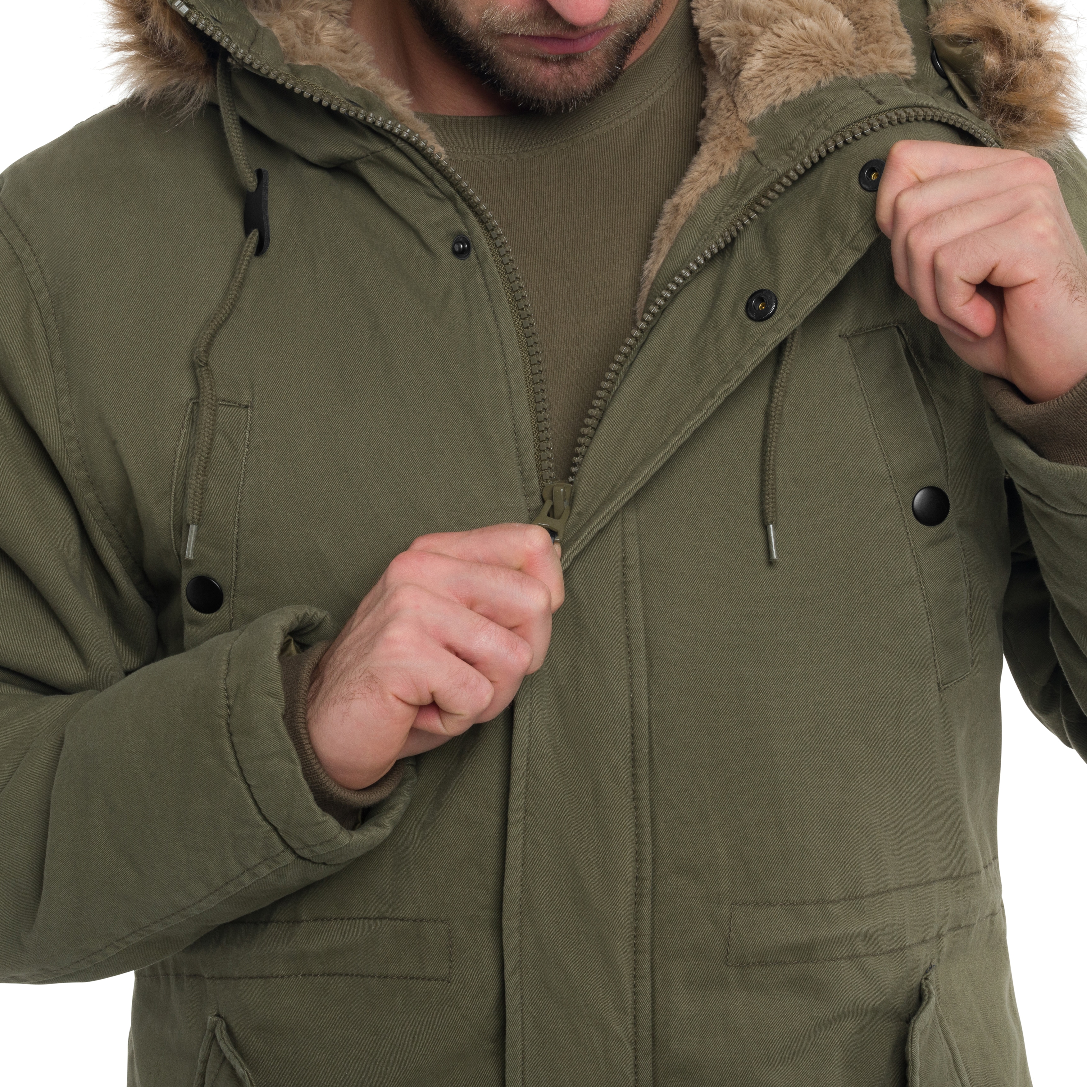 Military Wear Fish Tail Parka kabát - Olive