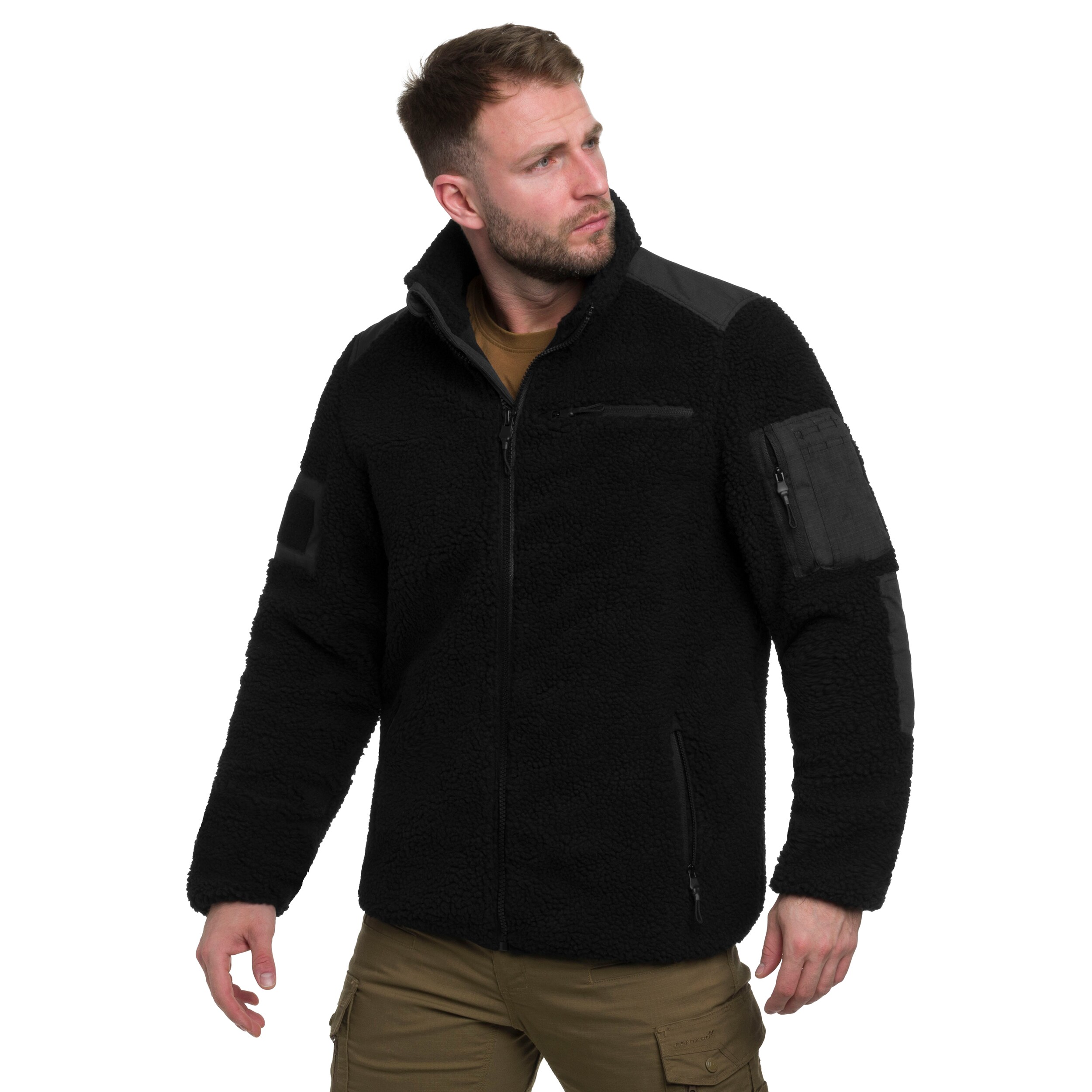 Military Wear Tactical Teddyfleece polár pulóver - Black