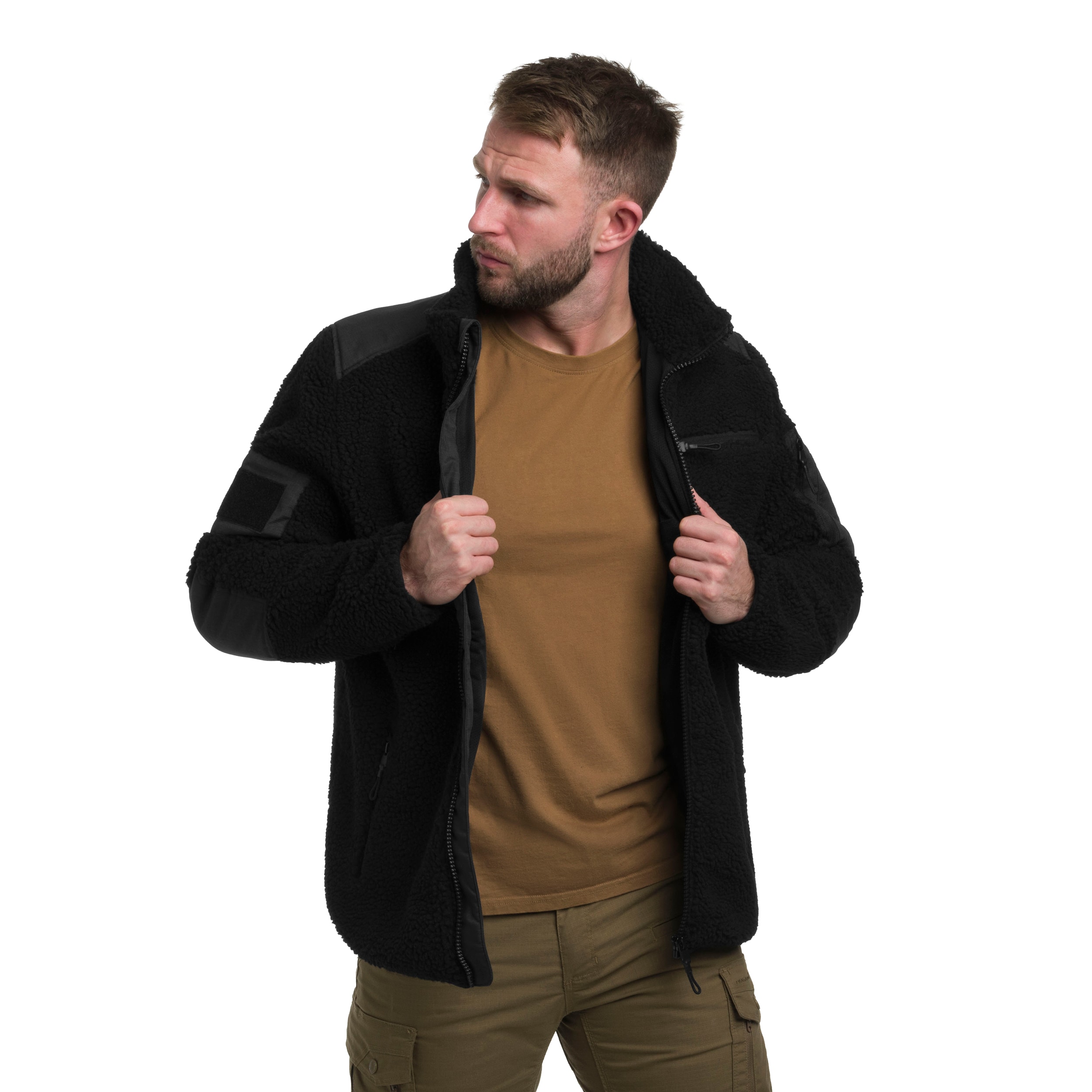 Military Wear Tactical Teddyfleece polár pulóver - Black