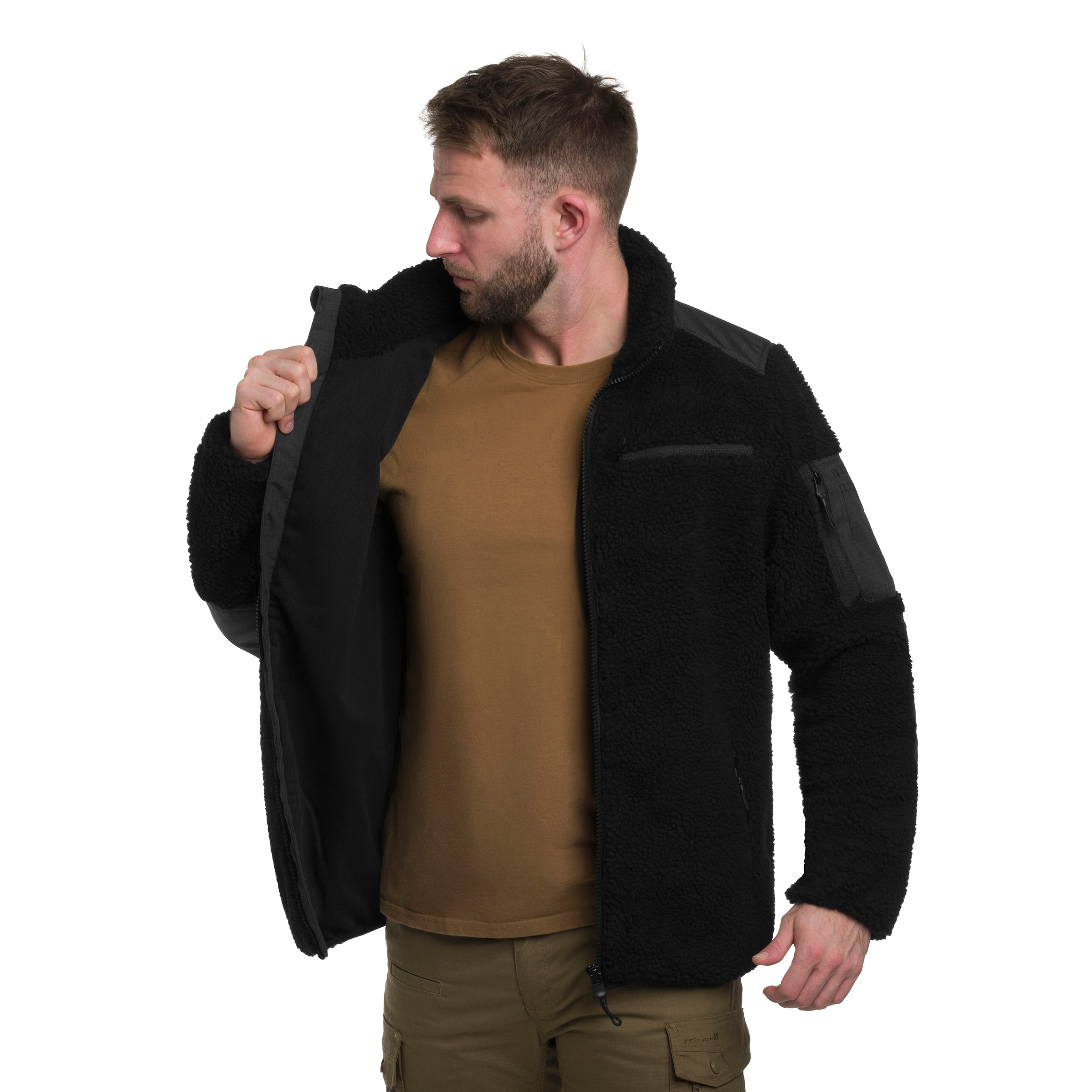 Military Wear Tactical Teddyfleece polár pulóver - Black