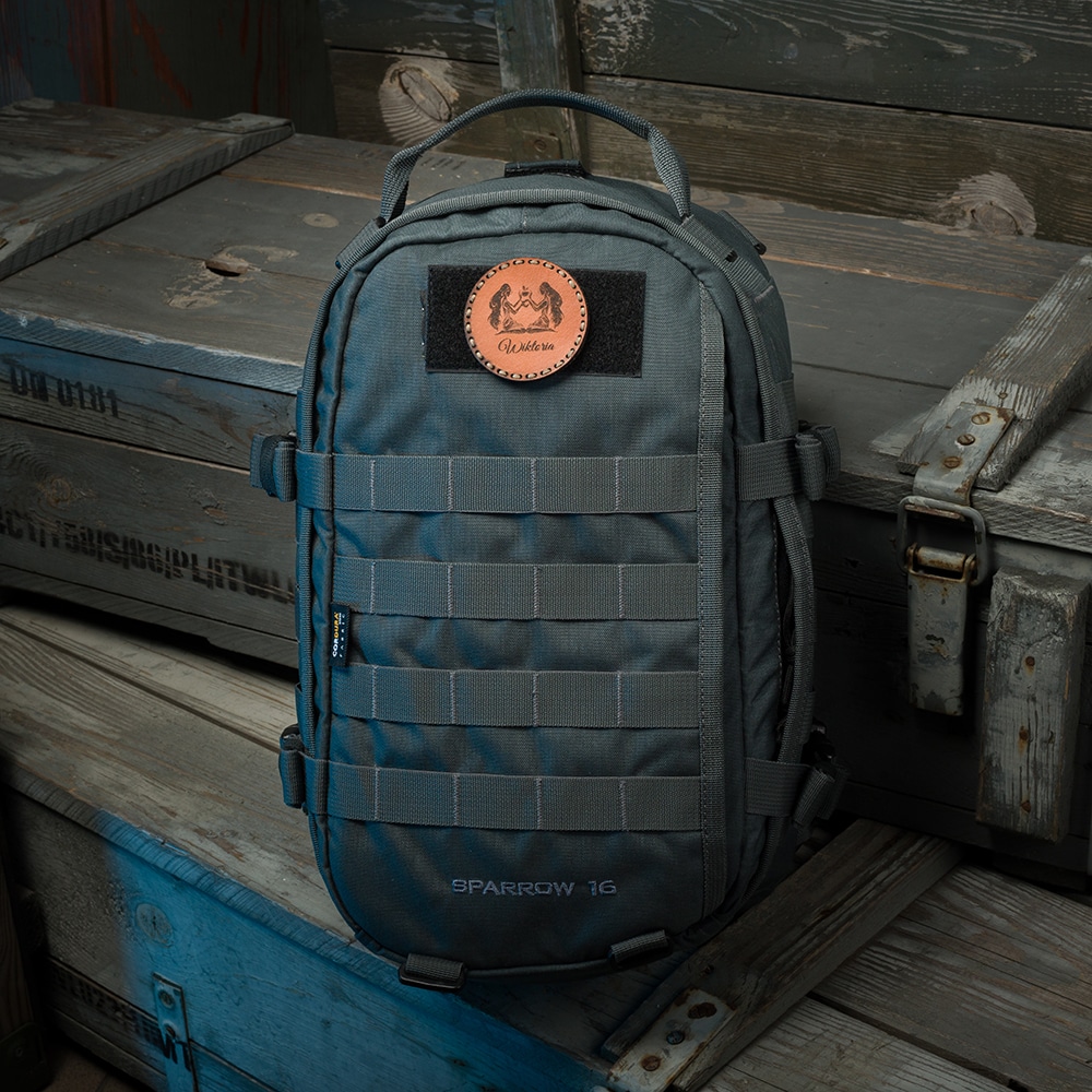 Tigerwood bőr kerek felvarró - személyre szabás legetőségével