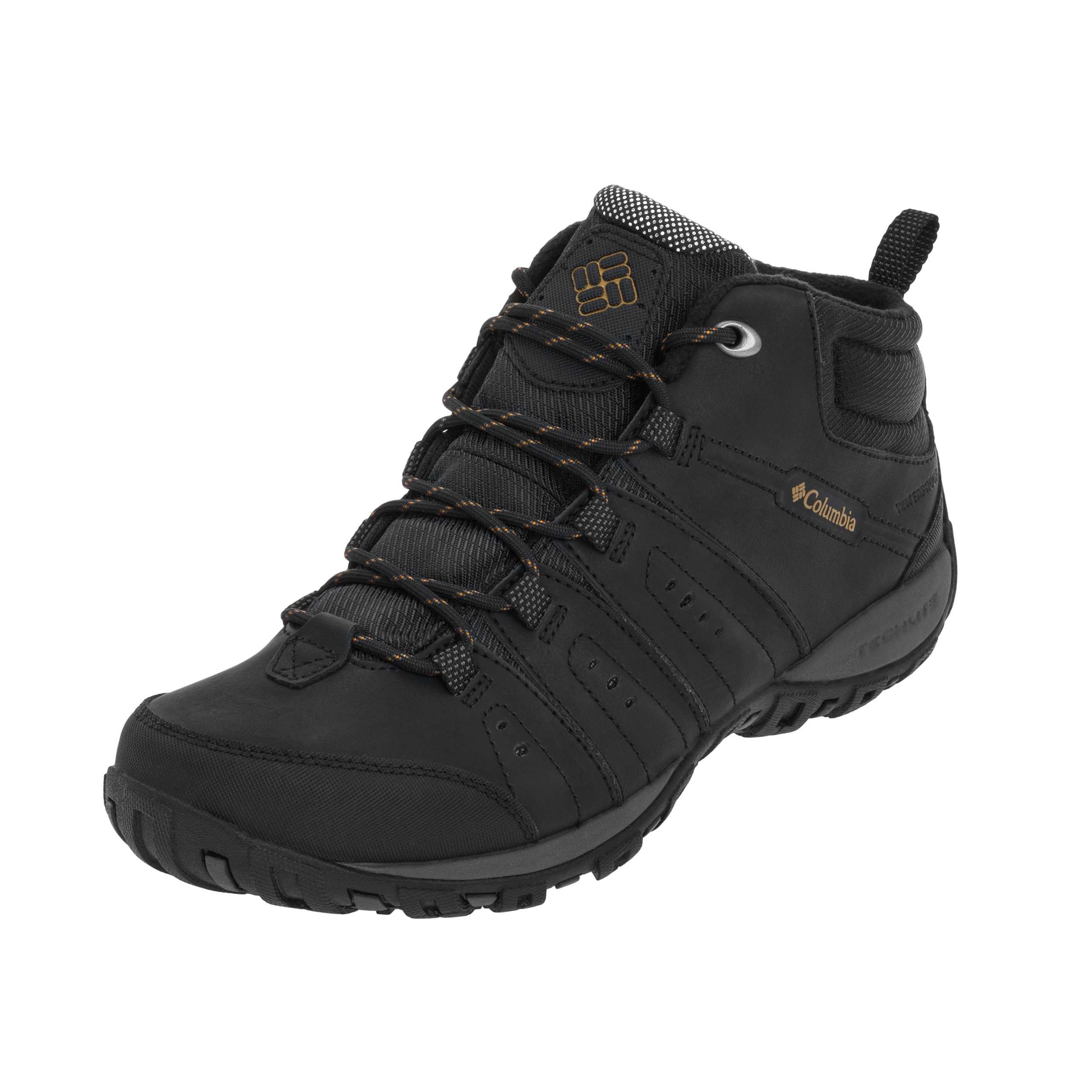Columbia Woodburn II Mid Waterproof cipő - Black/Goldenrod