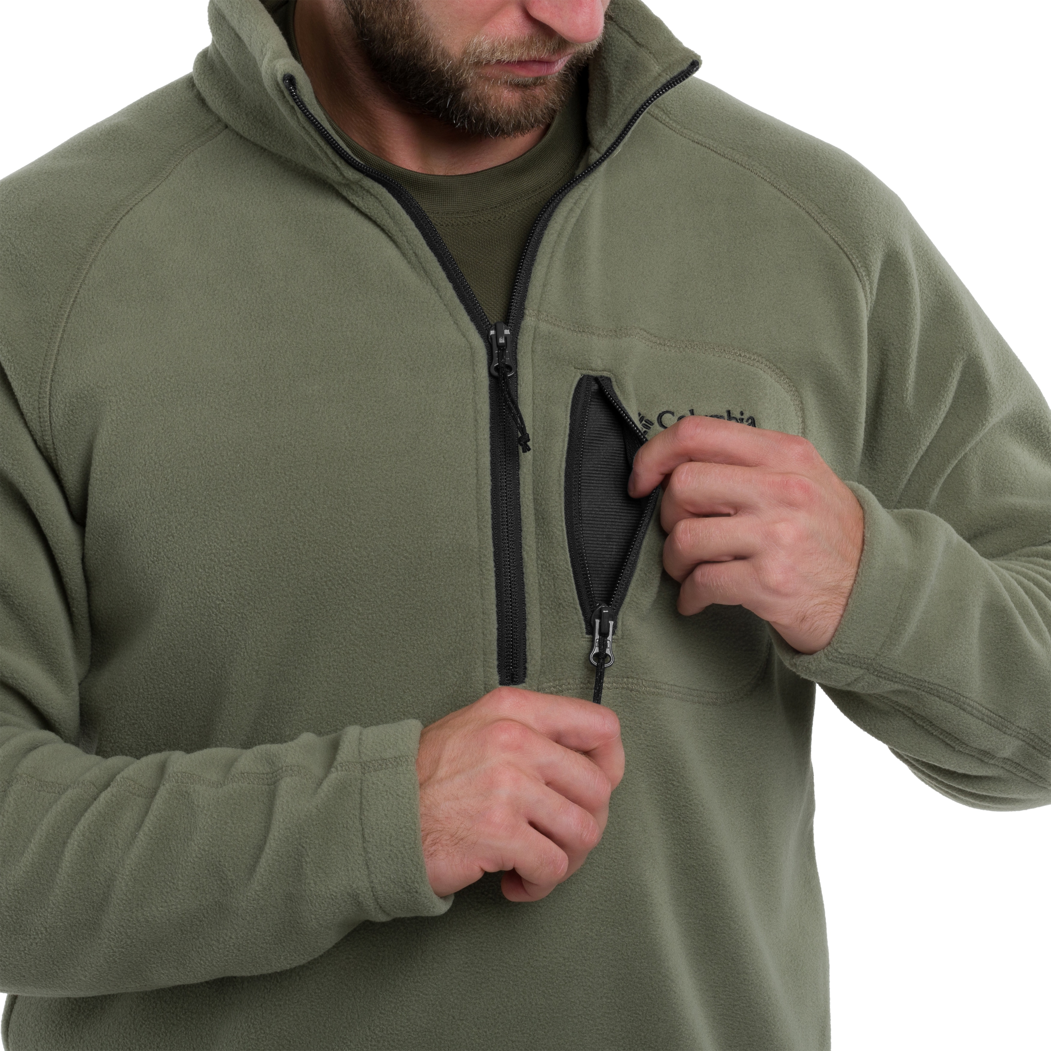 Columbia Fast Trek III Half Zip polár pulóver - Stone Green/Shark