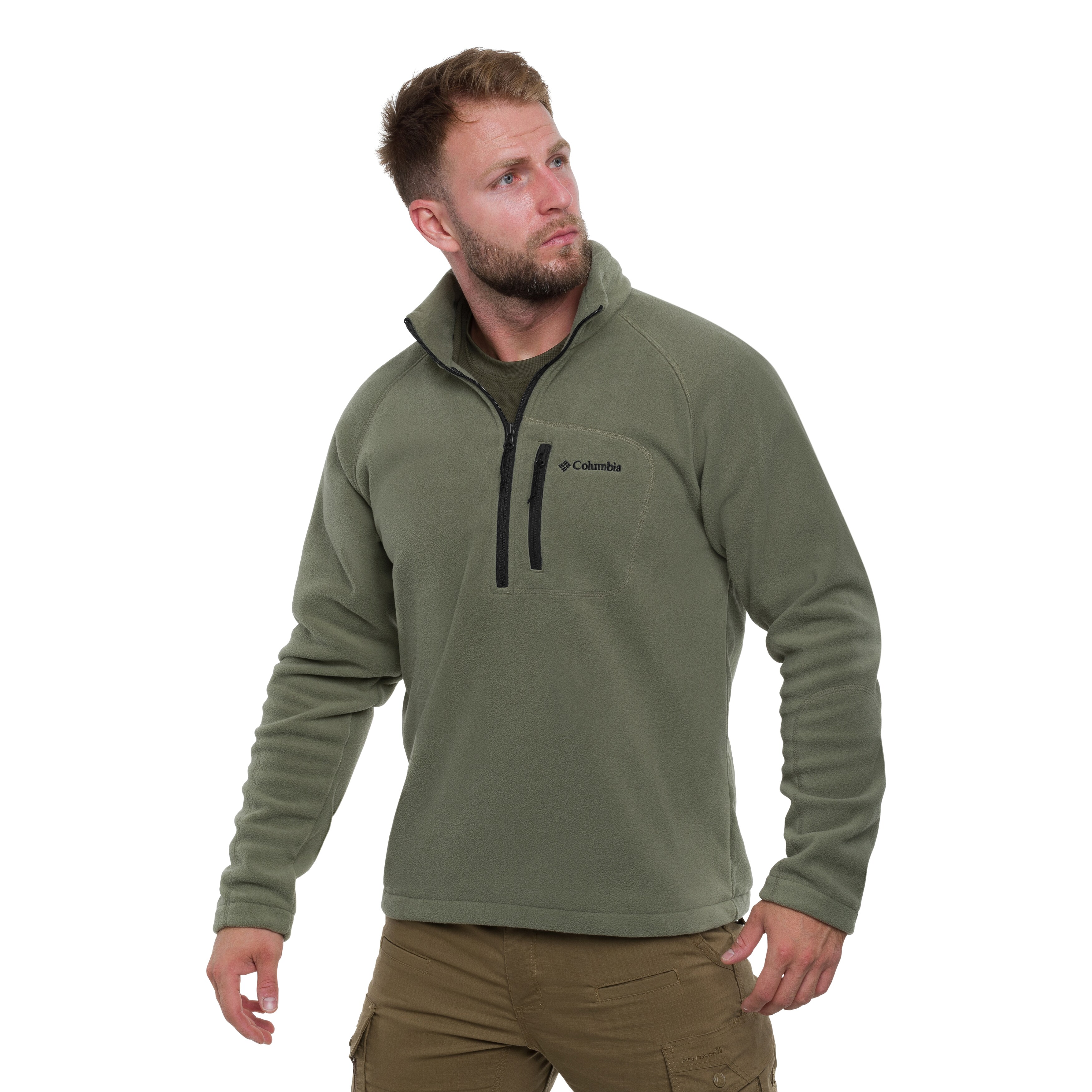Columbia Fast Trek III Half Zip polár pulóver - Stone Green/Shark