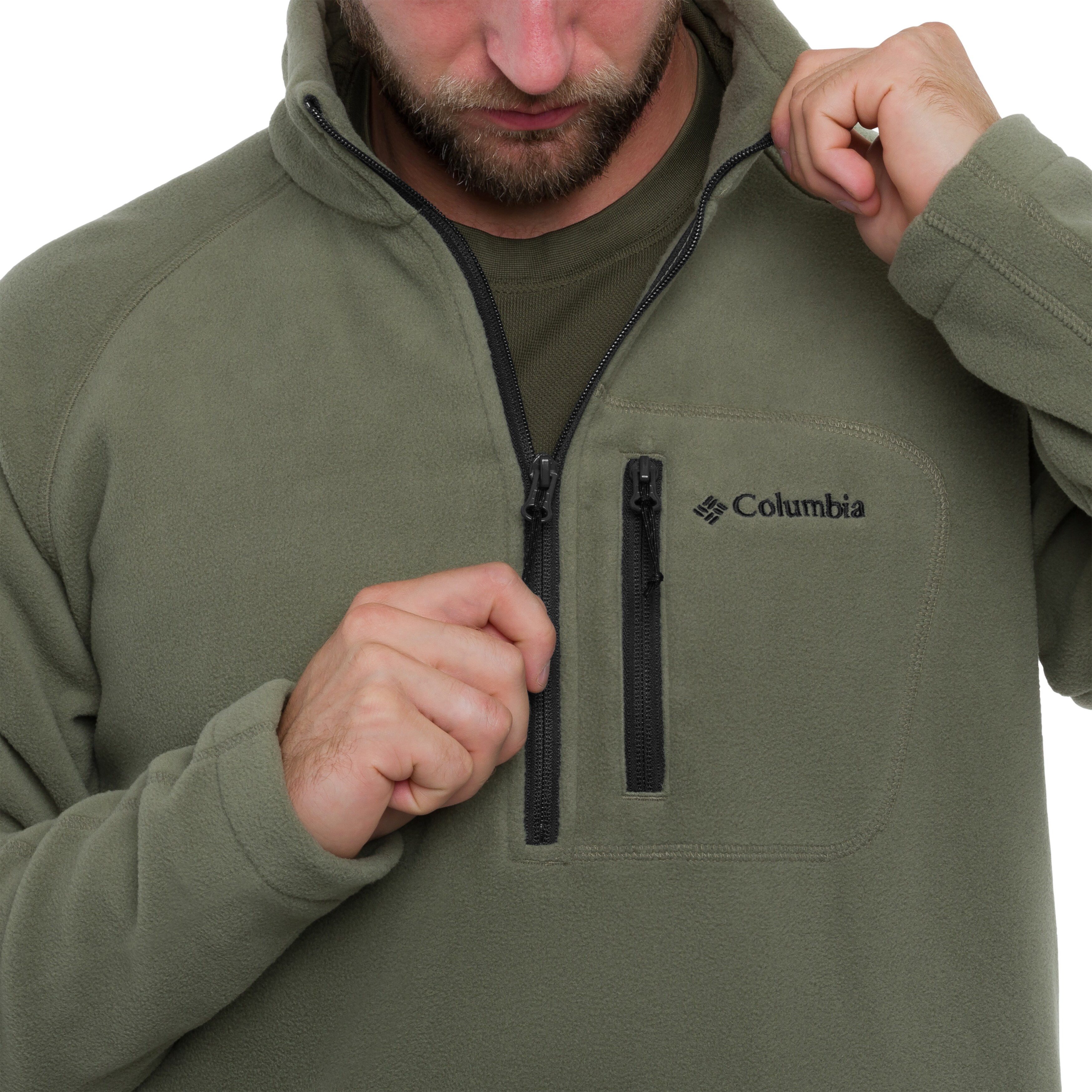 Columbia Fast Trek III Half Zip polár pulóver - Stone Green/Shark
