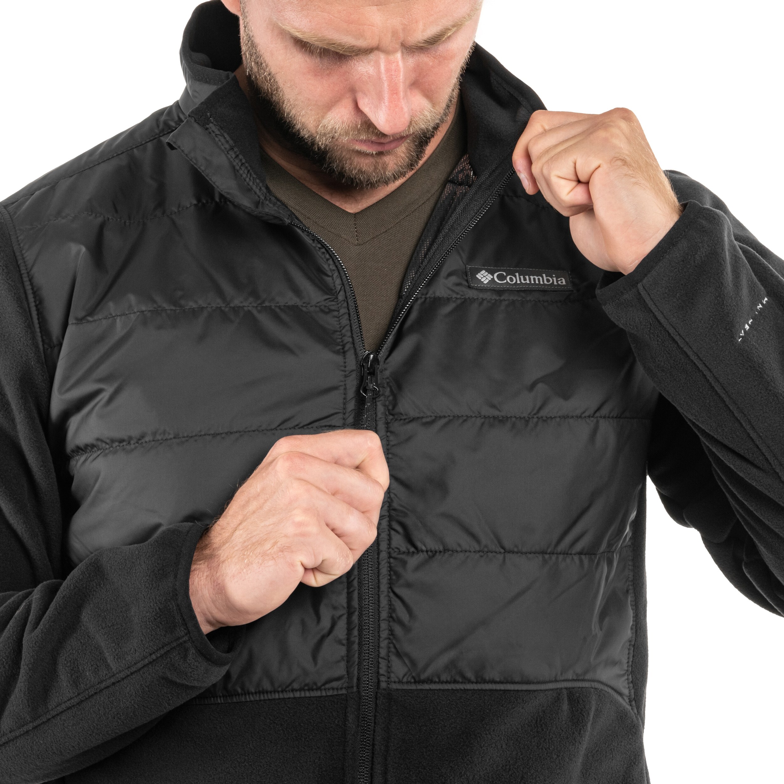 Columbia Basin Butte II Hybrid Fleece Jacket polár pulóver - Black