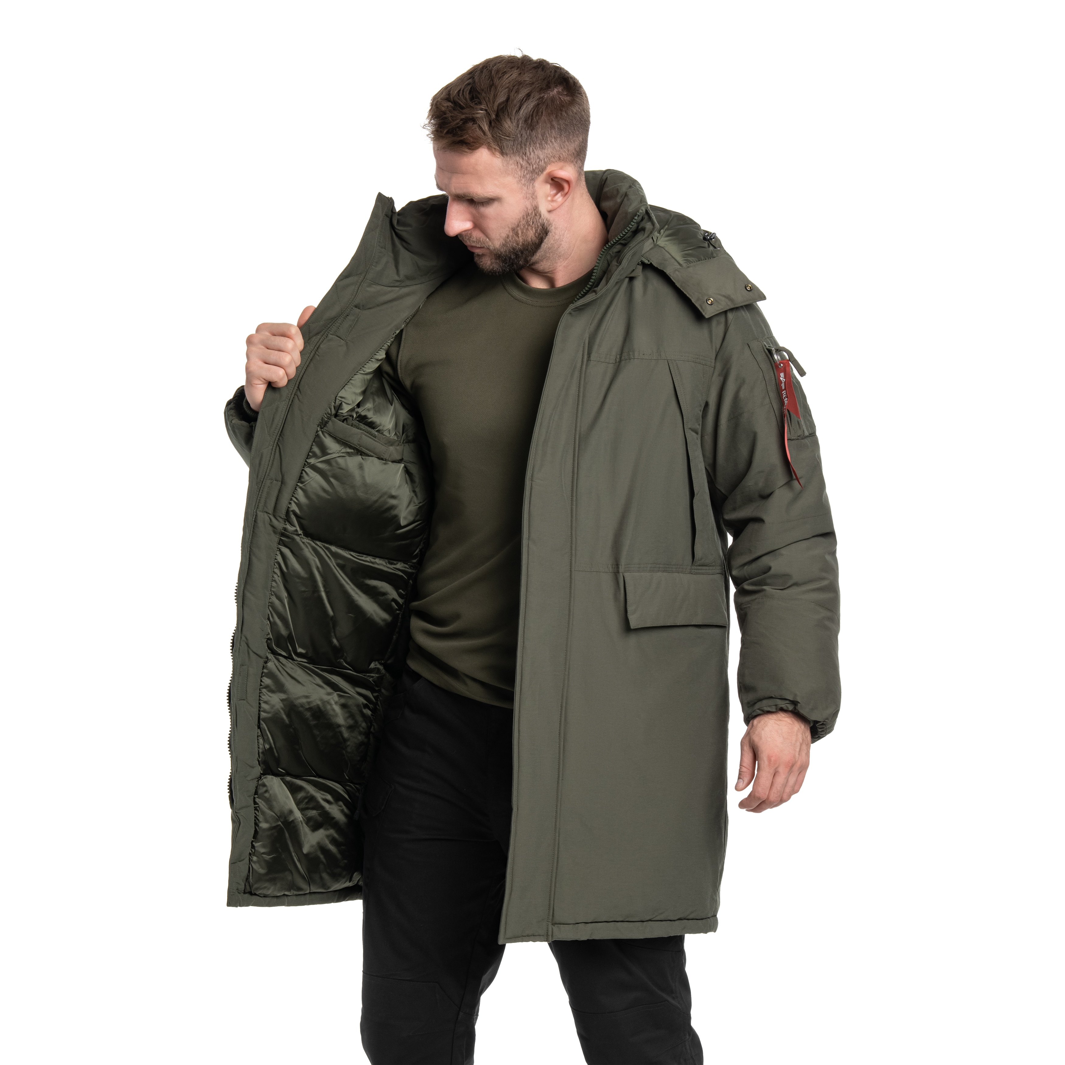 Alpha Industries Puffer Parka kabát - Dark Olive