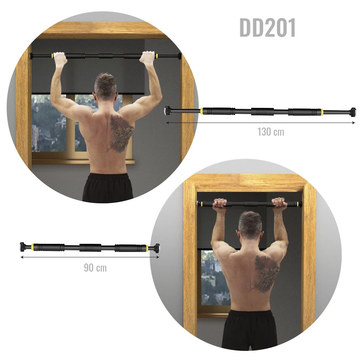 HMS húzódzkodó rúd 90–130 cm - ajtókeretbe