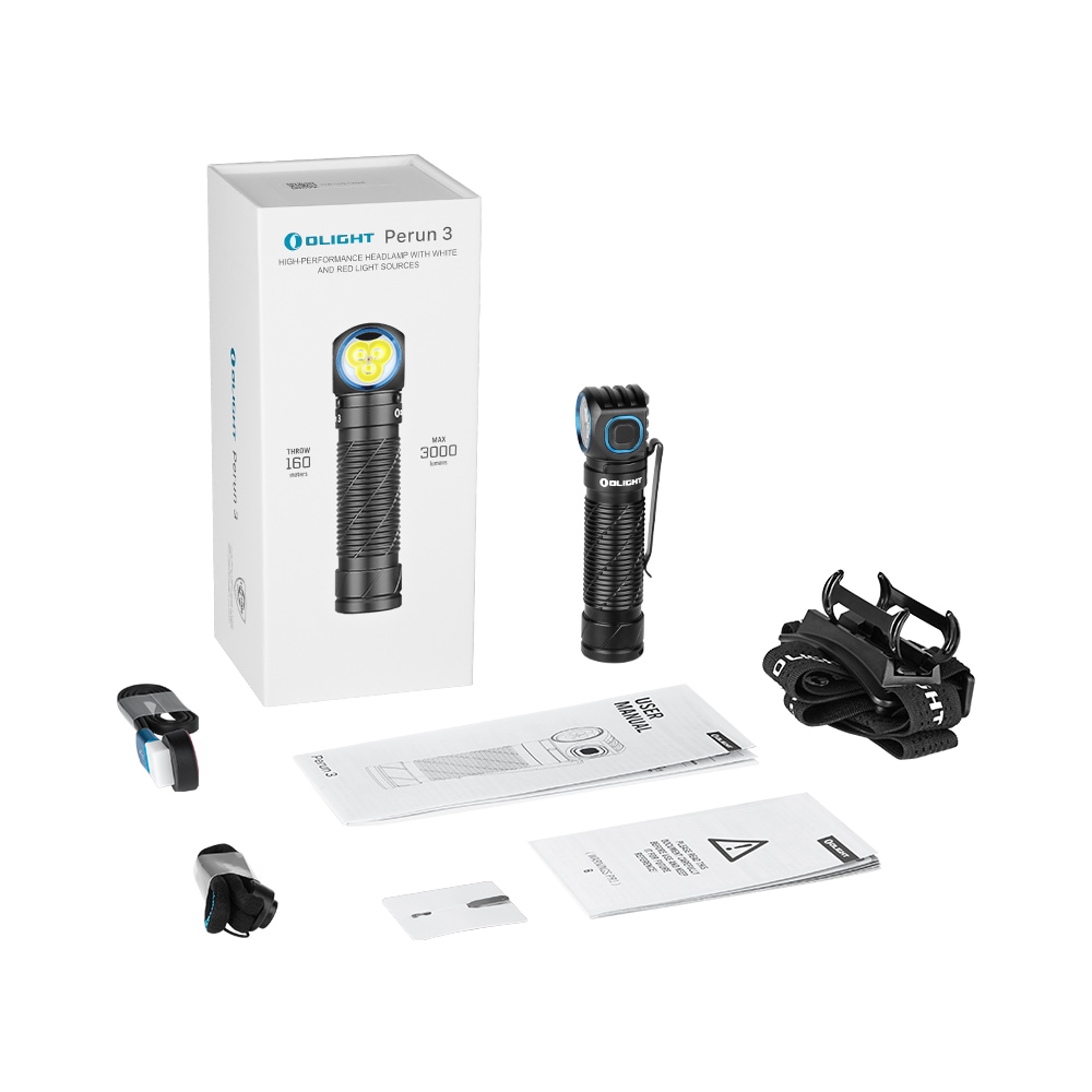 Olight Perun 3 Black pántos fej- és derékszögű lámpa - 3000 lumen