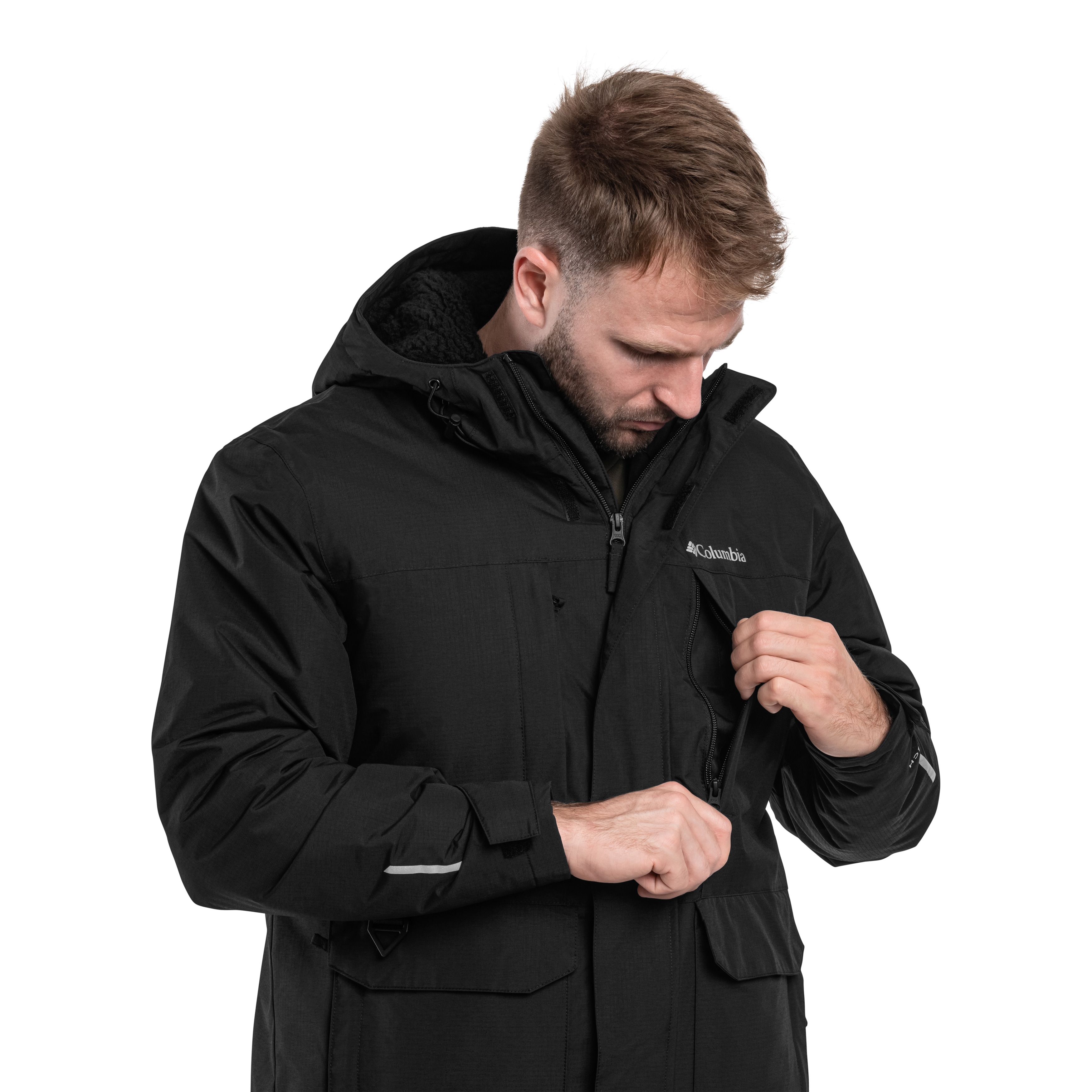 Columbia Landroamer Sherpa Lined Waterproof Hooded kabát - Black