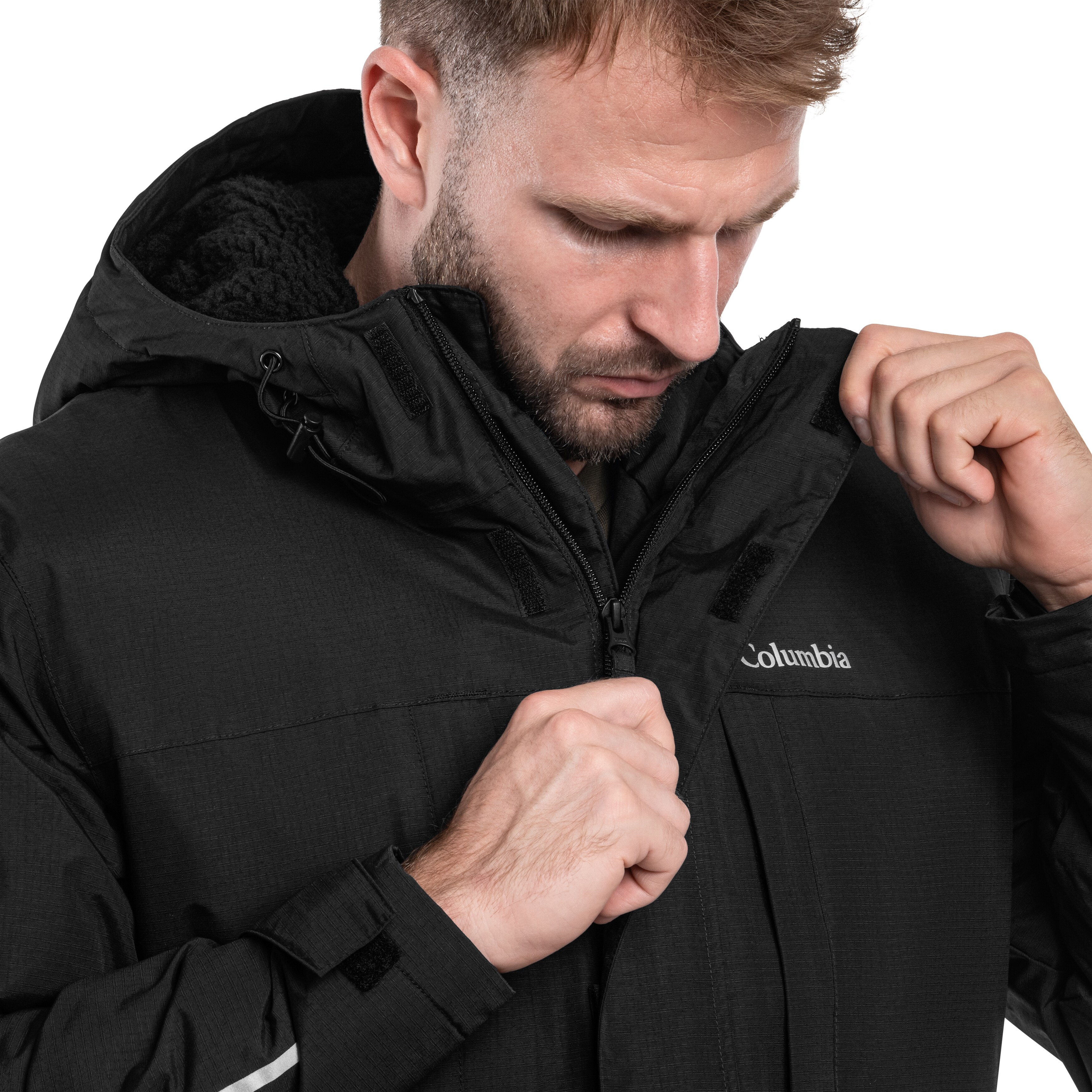 Columbia Landroamer Sherpa Lined Waterproof Hooded kabát - Black