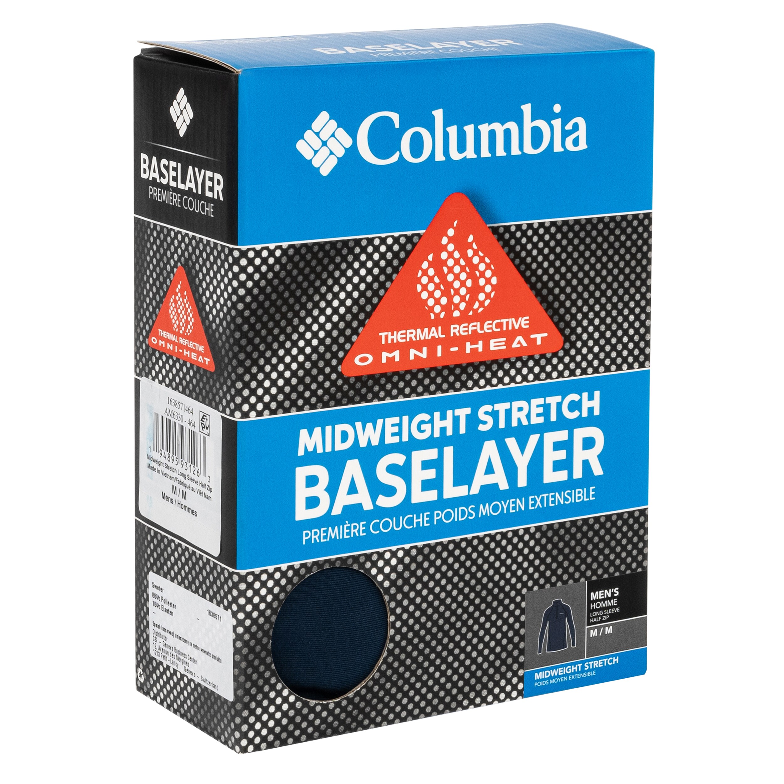 Columbia Midweight Stretch Long Sleeve Half Zip termoaktív pulóver- Collegiate Navy