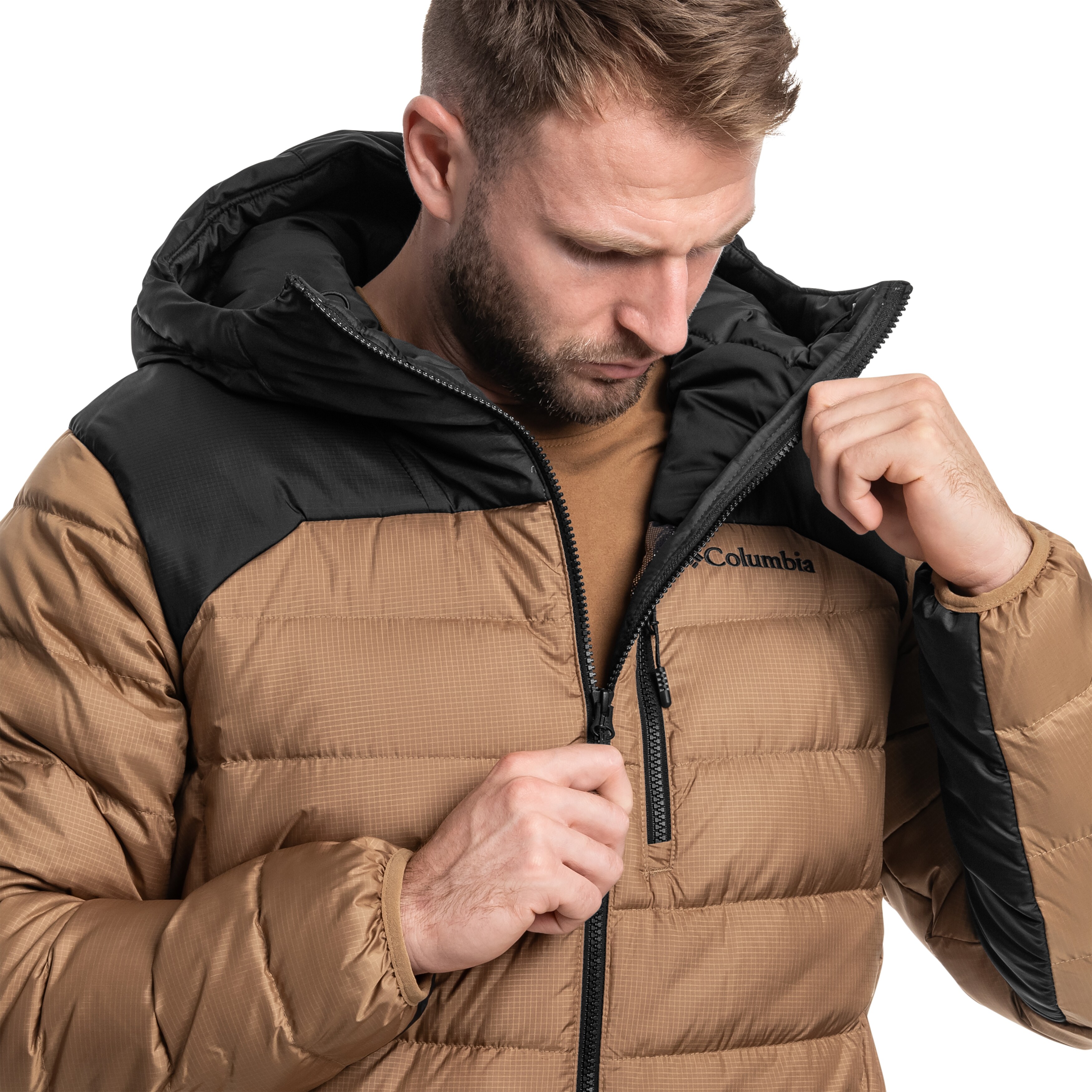 Columbia Autumn Park II Down Hooded Jacket kabát - Delta/Black
