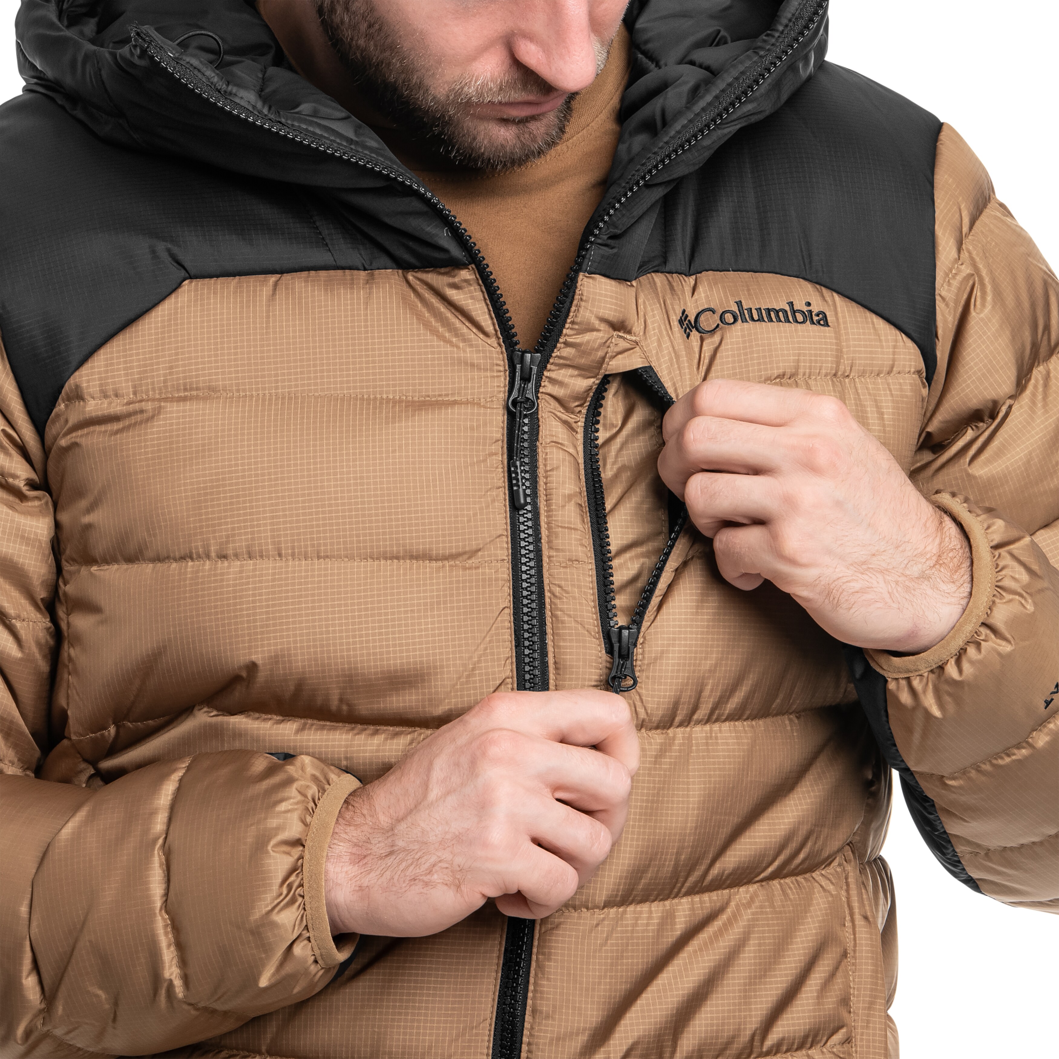 Columbia Autumn Park II Down Hooded Jacket kabát - Delta/Black