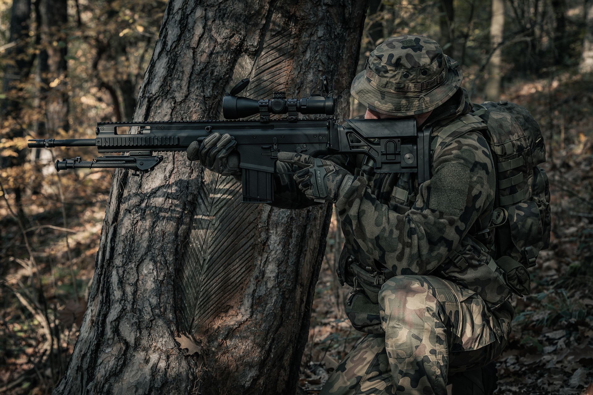 Helikon-Tex Patriot MK2 Hybrid Fleece polár pulóver - wz.93 Pantera PL Woodland