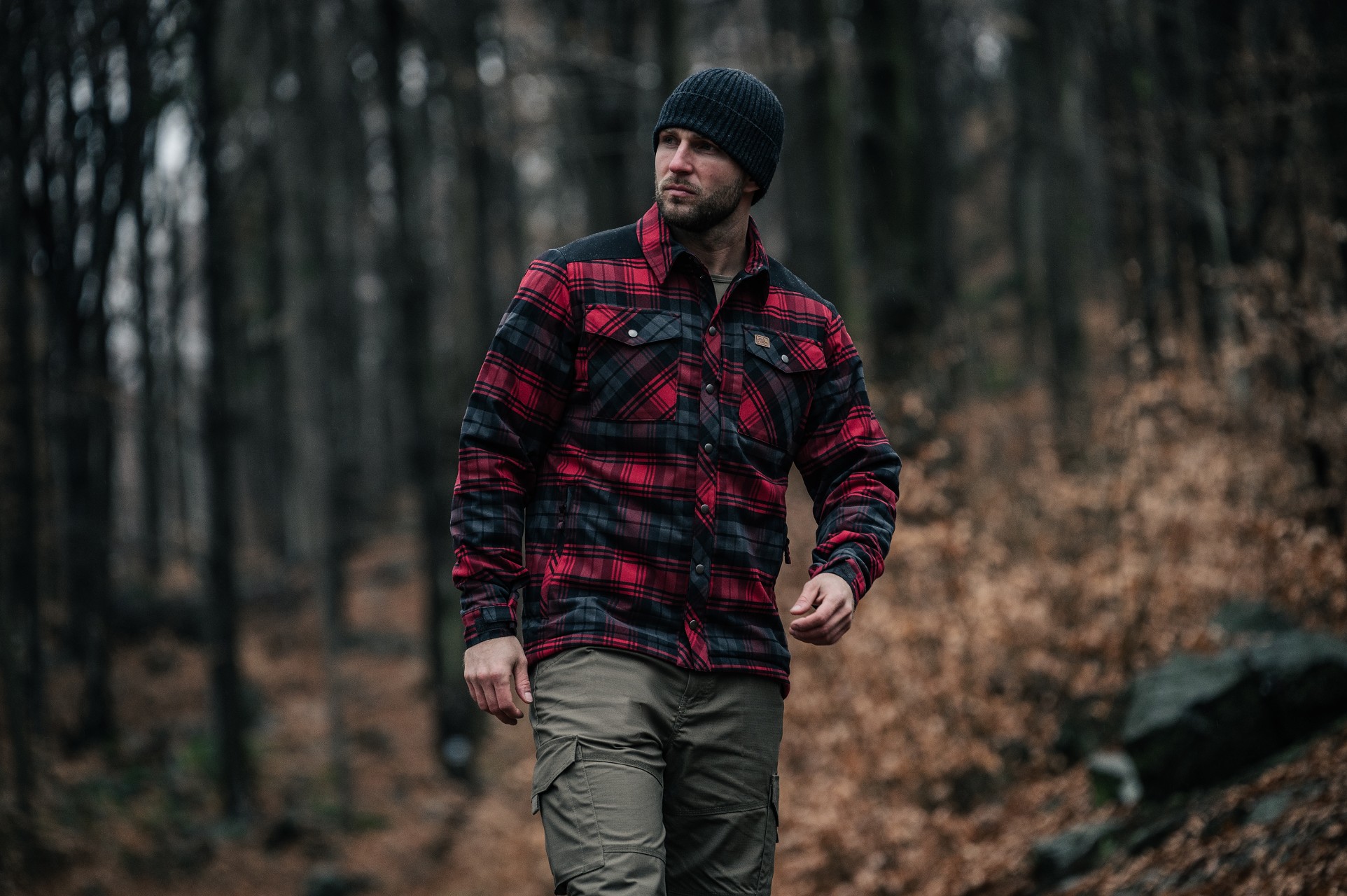 Helikon Winter Warden Long Sleeve ing - Slate Crimson Plaid