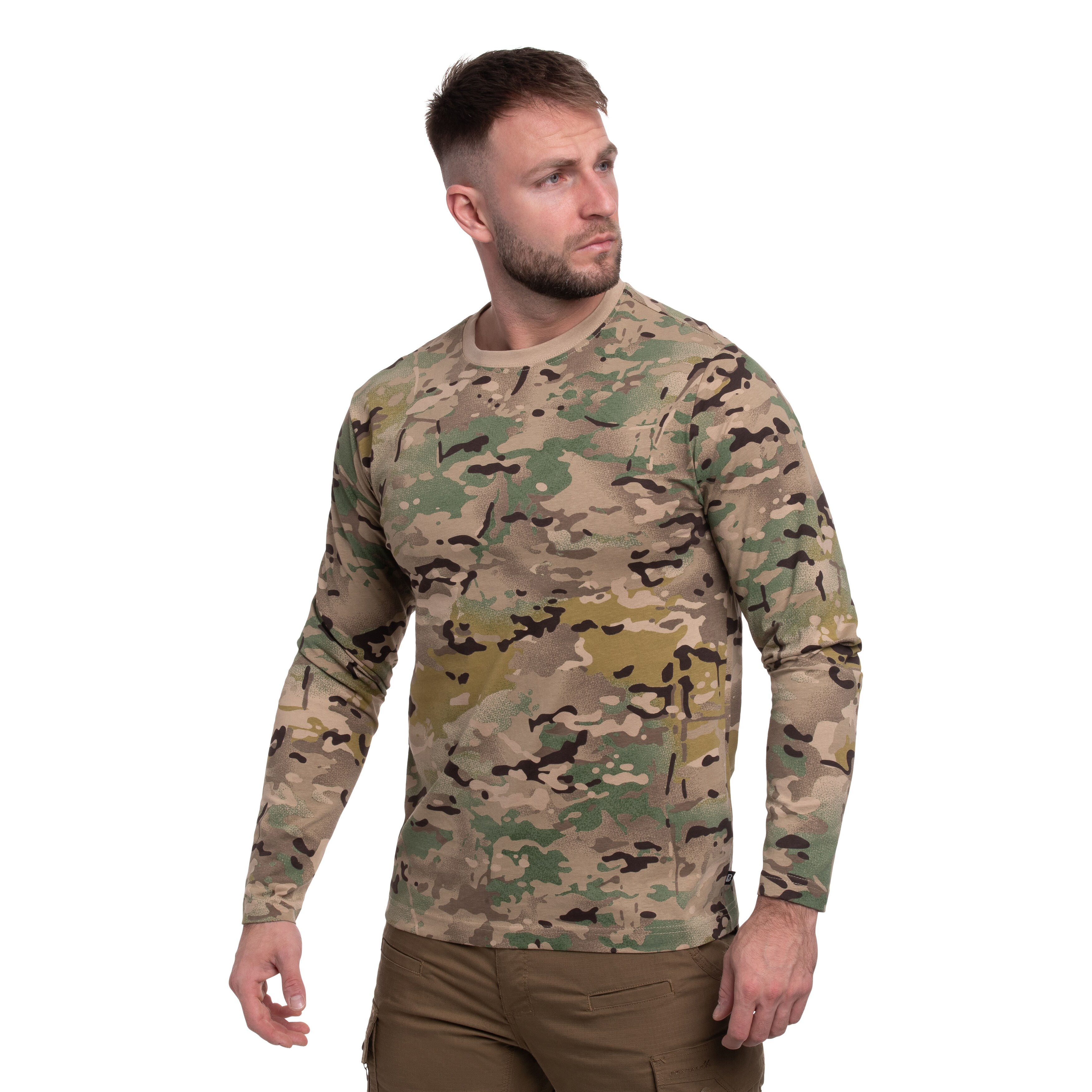 Brandit Premium Long Sleeve Shirt hosszú ujjú póló - Tactical Camo