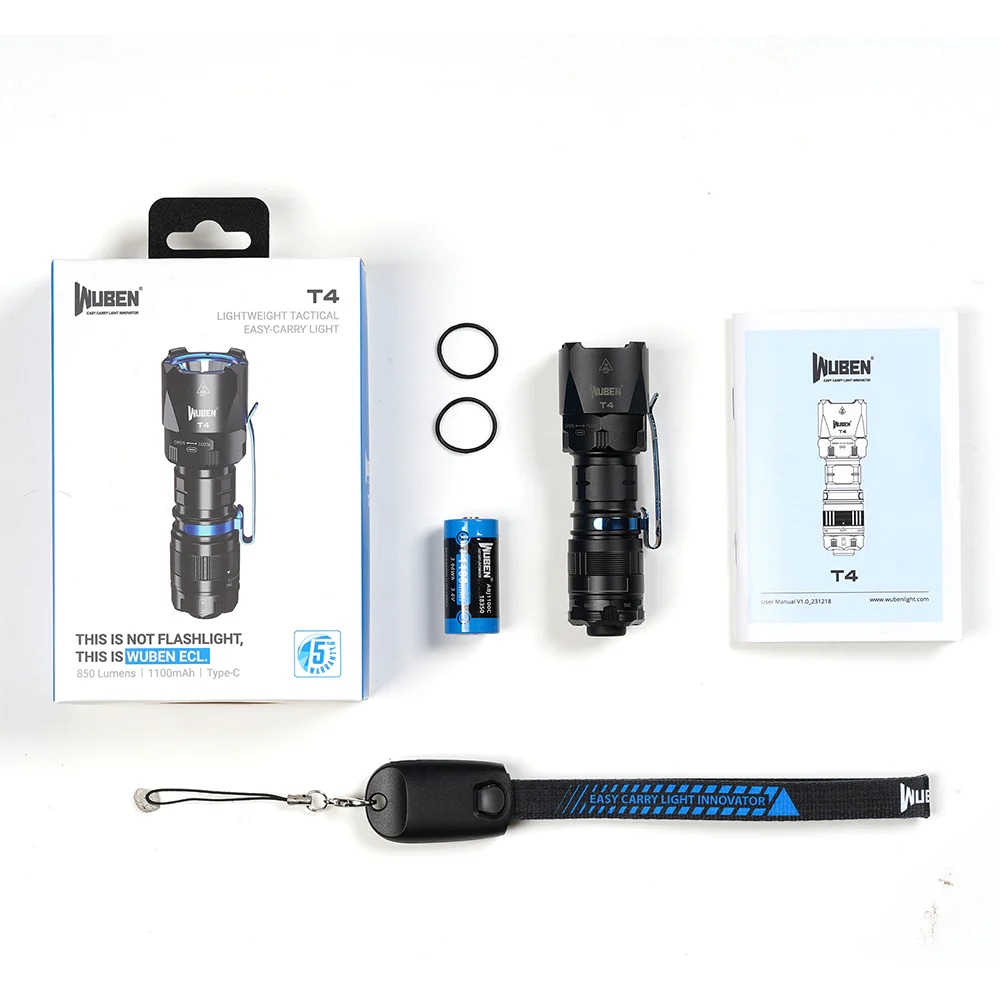 Wuben T4 Black zseblámpa - 850 lumen