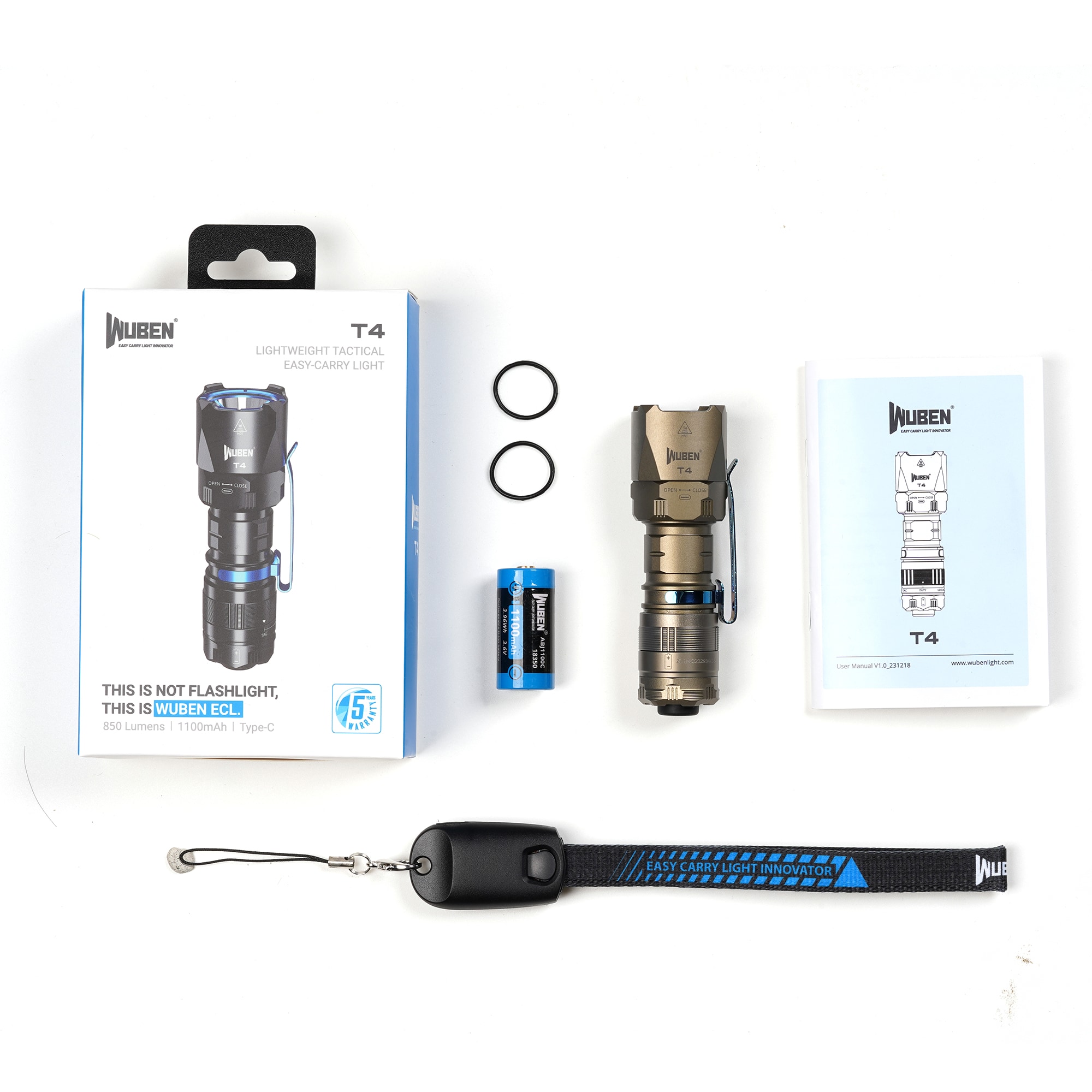 Wuben T4 Original zseblámpa 850 lumen