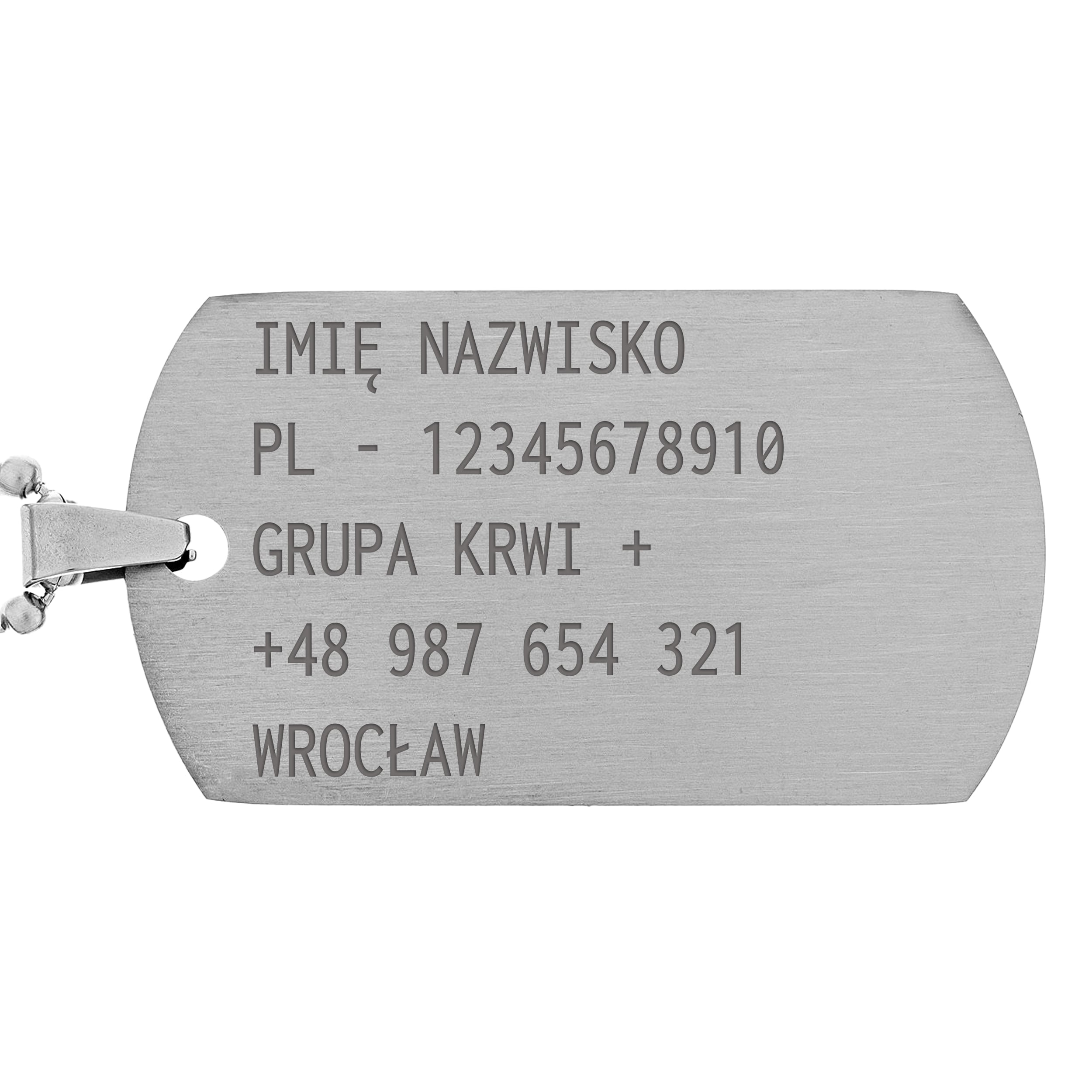 Piran rozsdamentes acél dögcédula - Szatén