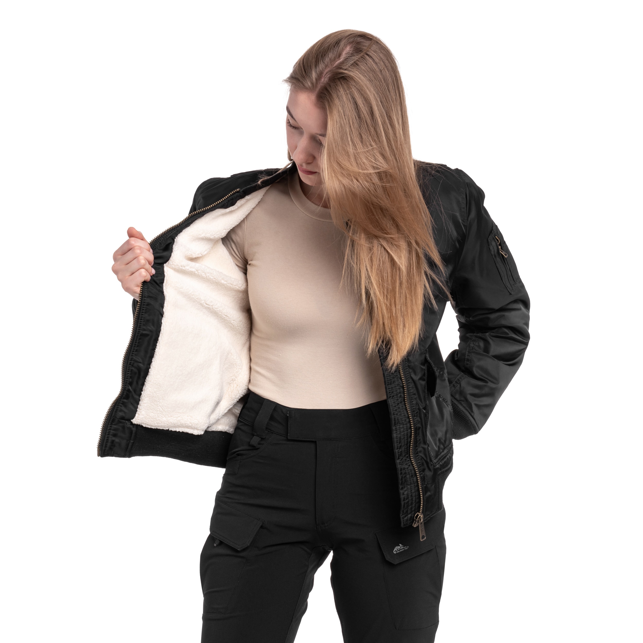 Brandit Bomber Sherpa női kabát - Black