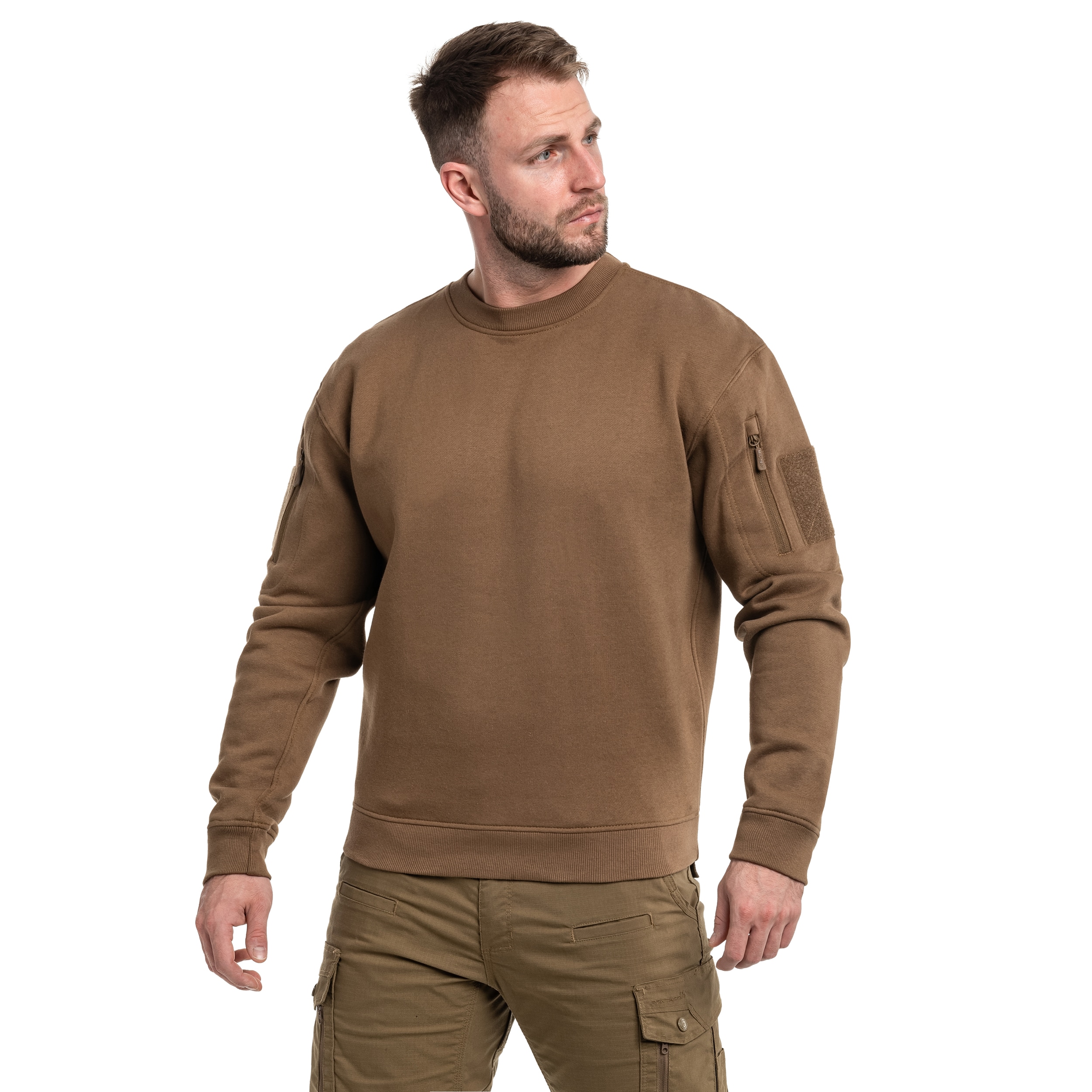 Mil-Tec Tactical Sweatshirt Round Neck pulóver - Dark Coyote