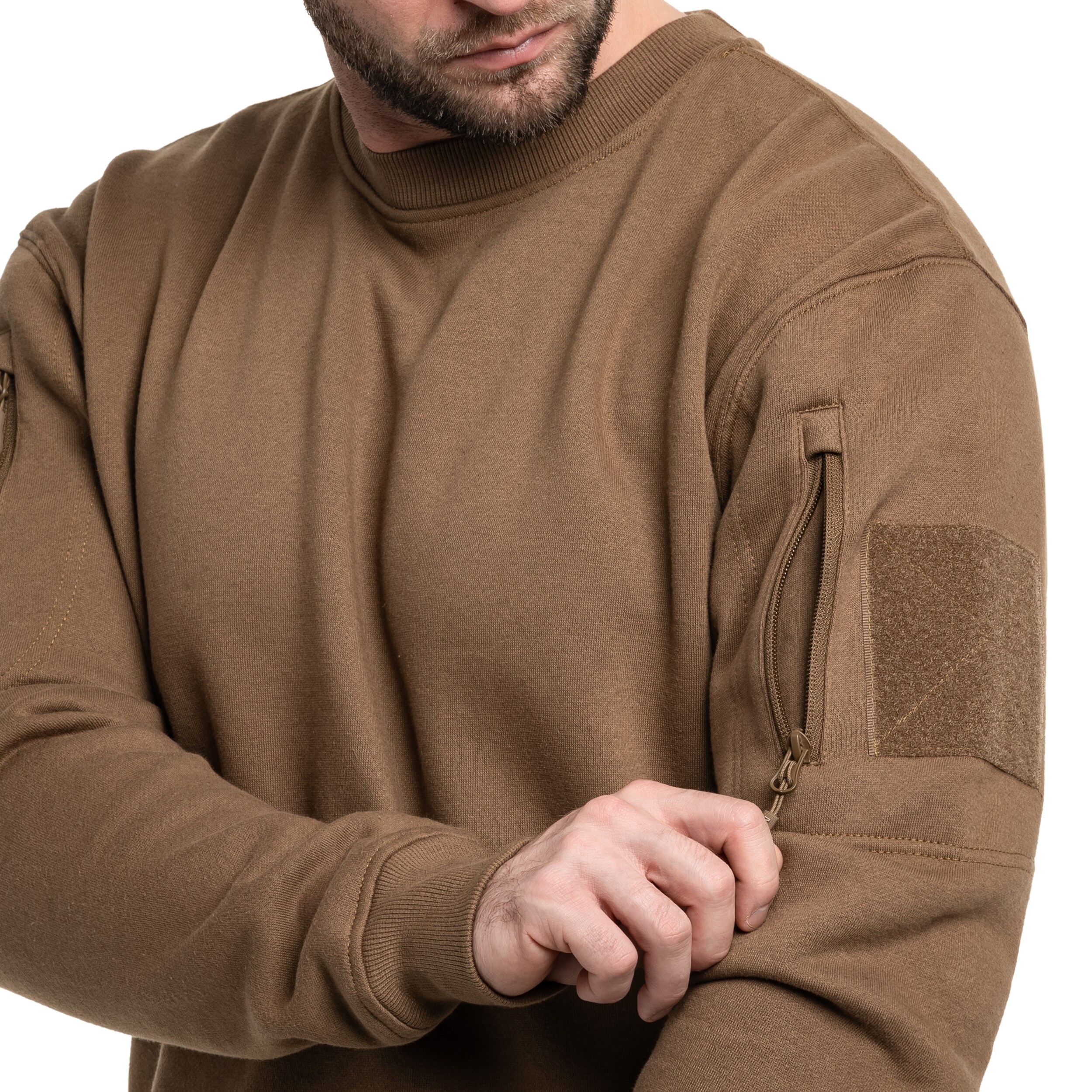 Mil-Tec Tactical Sweatshirt Round Neck pulóver - Dark Coyote