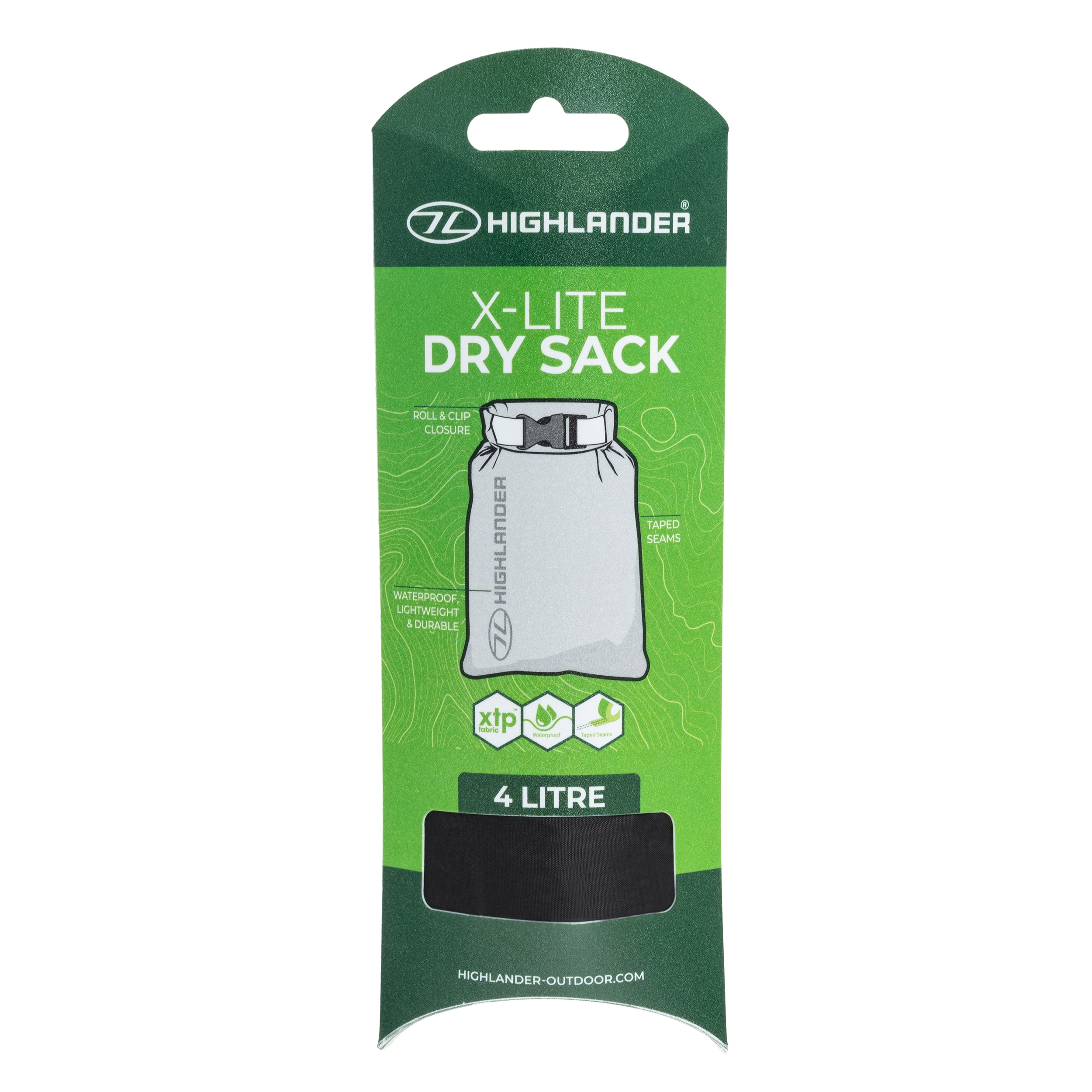 Highlander Outdoor Lightweight Dry Sack V2 vízálló zsák 4 l - Black