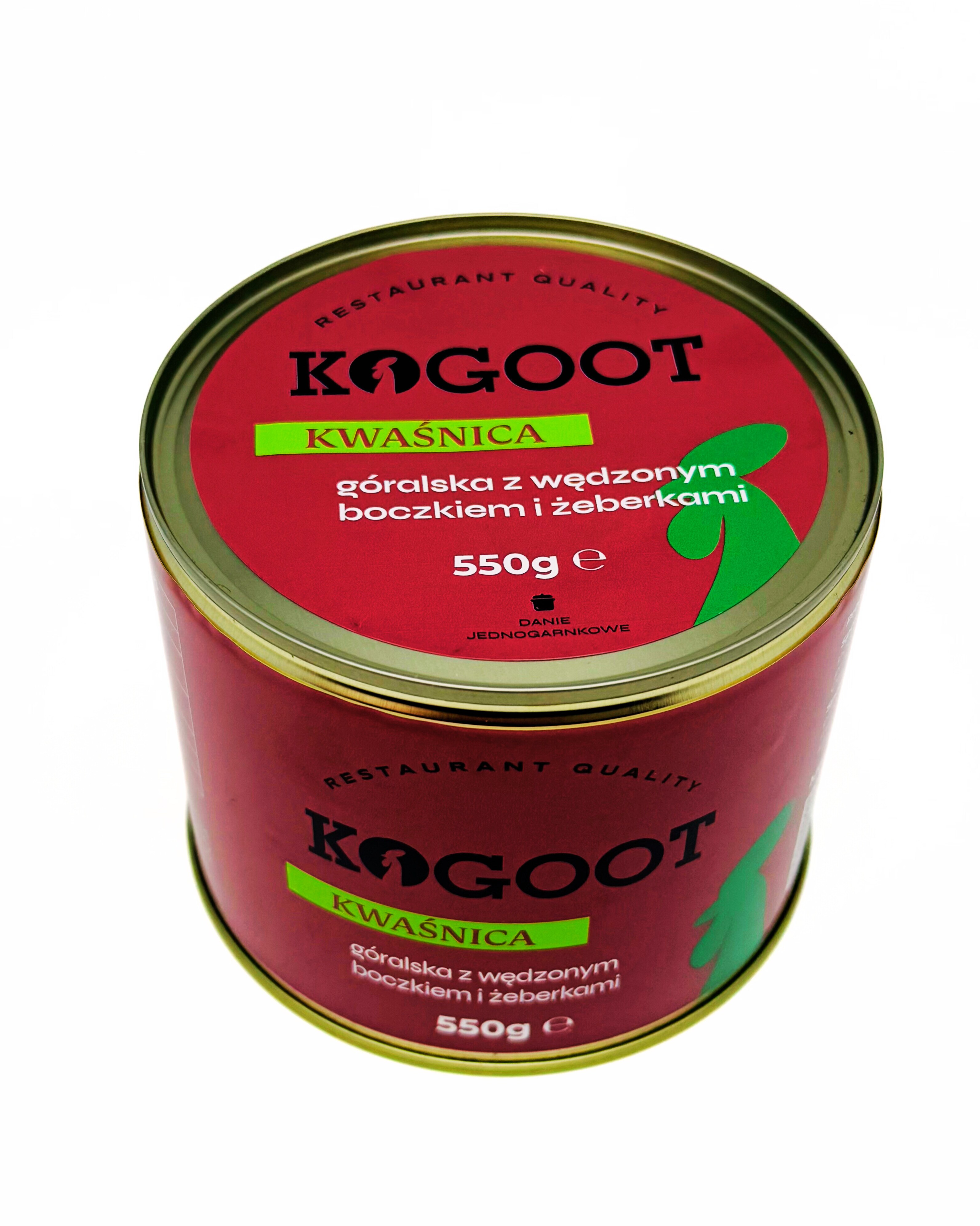 Kogoot konzervált élelmiszer - Hegyi savanyú leves füstölt szalonnával és bordával, 550 g