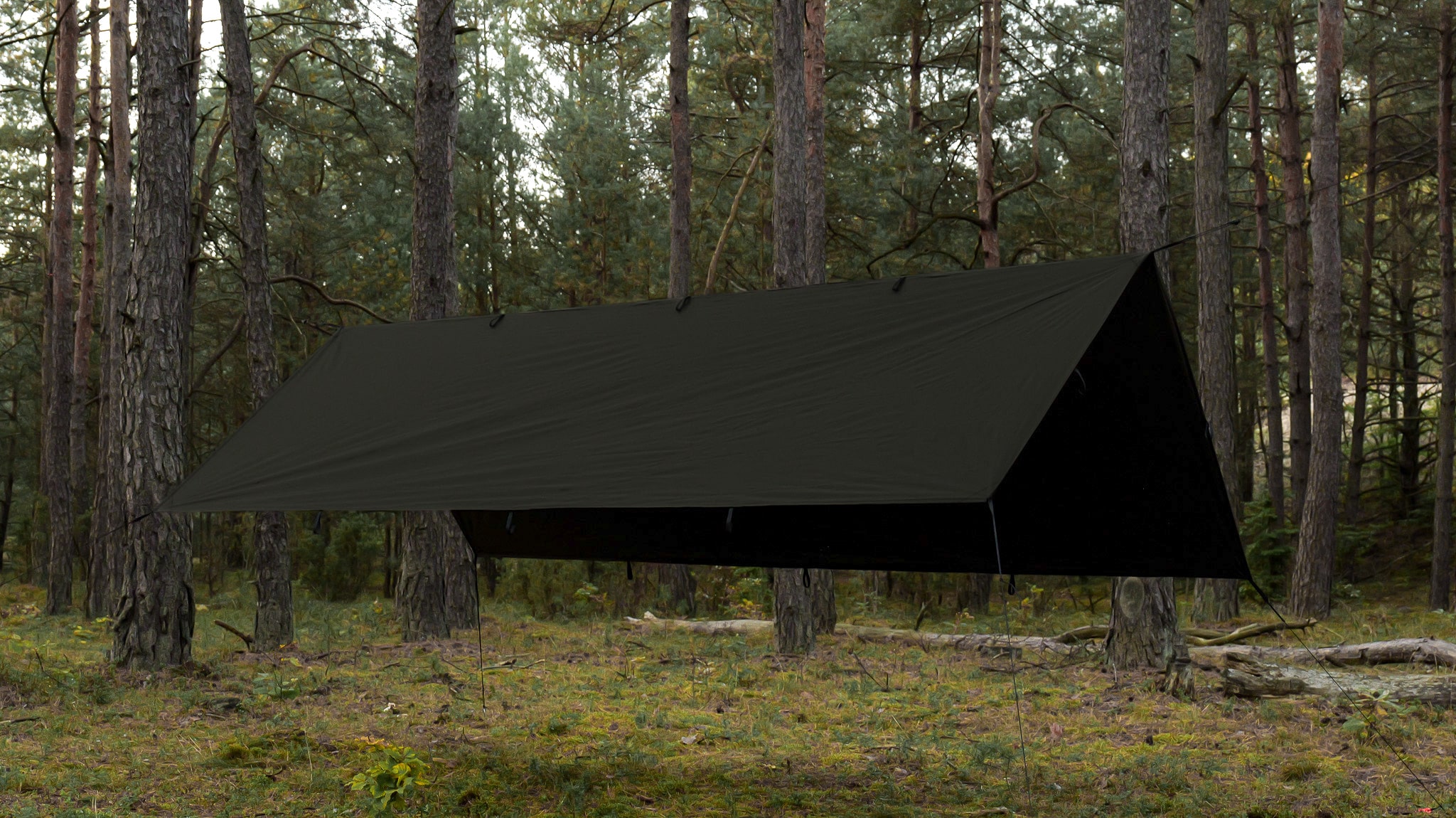 TigerWood Tarp T2 túraponyva 3 x 2 m - Dark Khaki