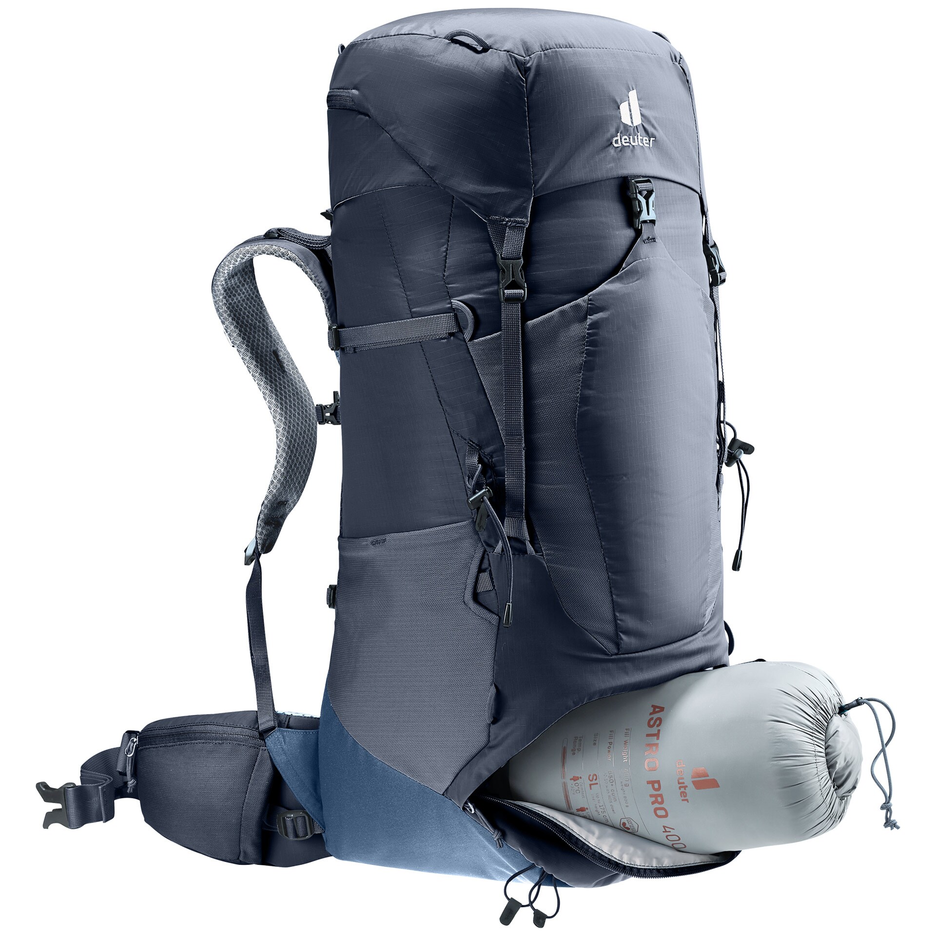 Deuter Aircontact lite hátizsák 50 + 10 l - Black/Marine
