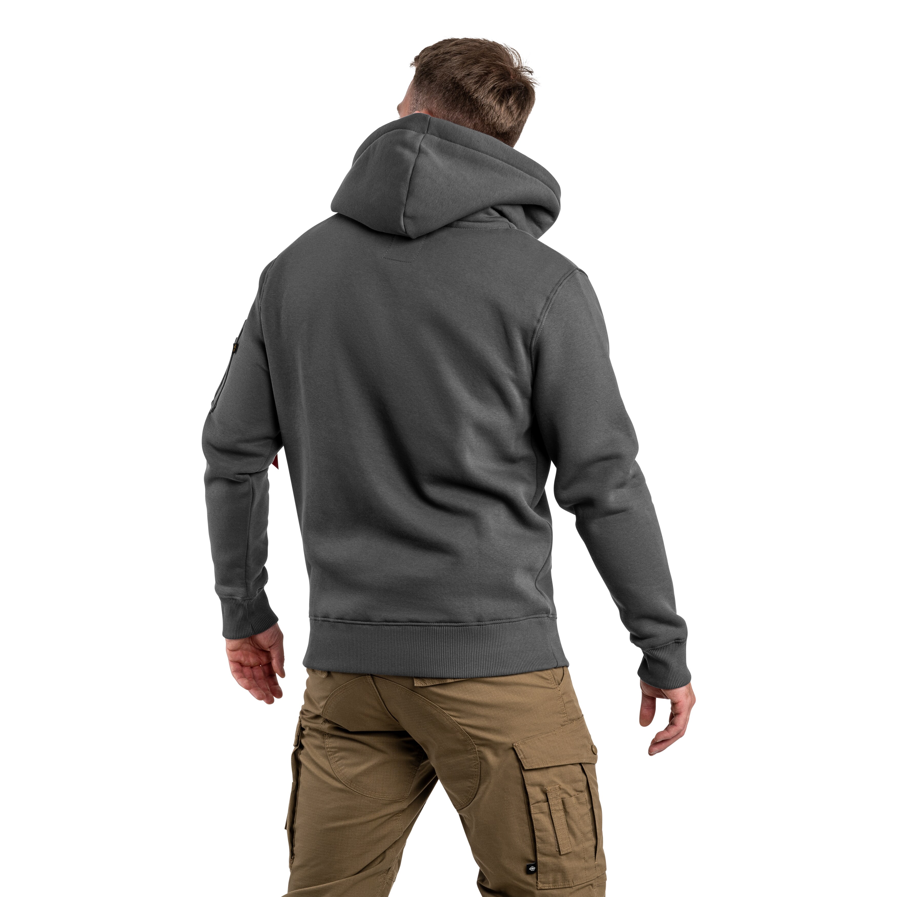 Alpha Industries Alpha Puff Print Hoodie pulóver- Vintage Grey