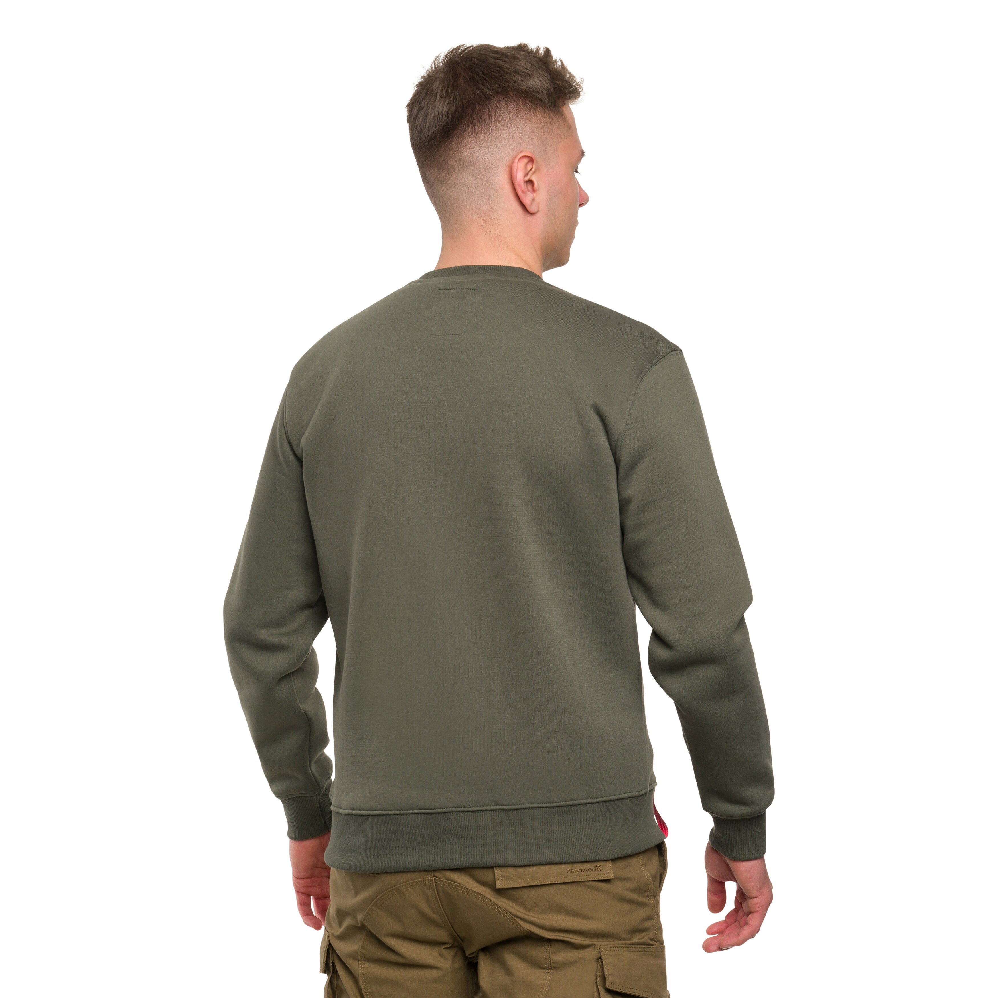 Alpha Industries Basic Sweater Small Logo pulóver - Dark Olive