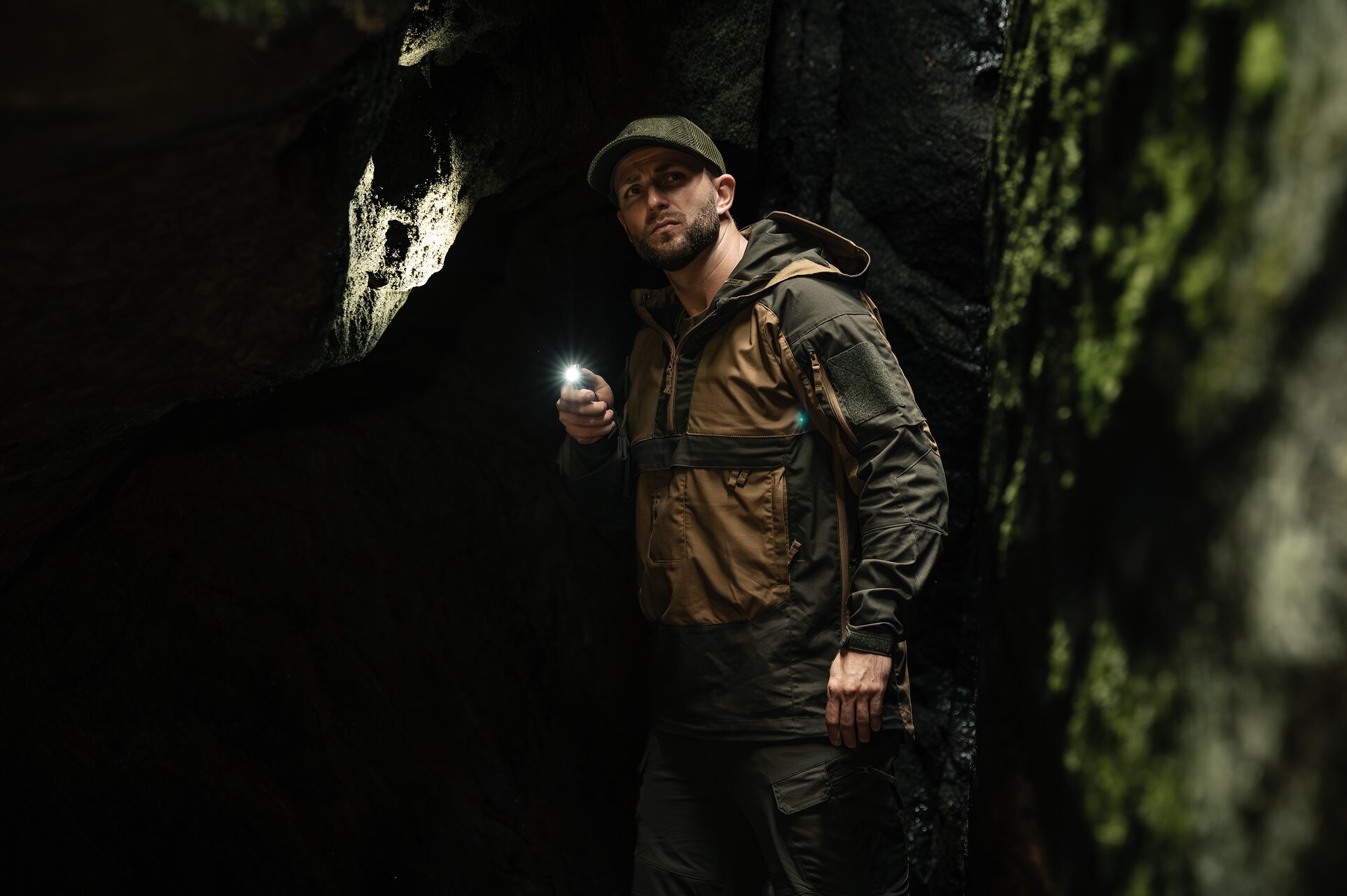 Helikon Anorak Tracer PolyCotton Stretch Rip-Stop kabát - Coyote/Tajga Green