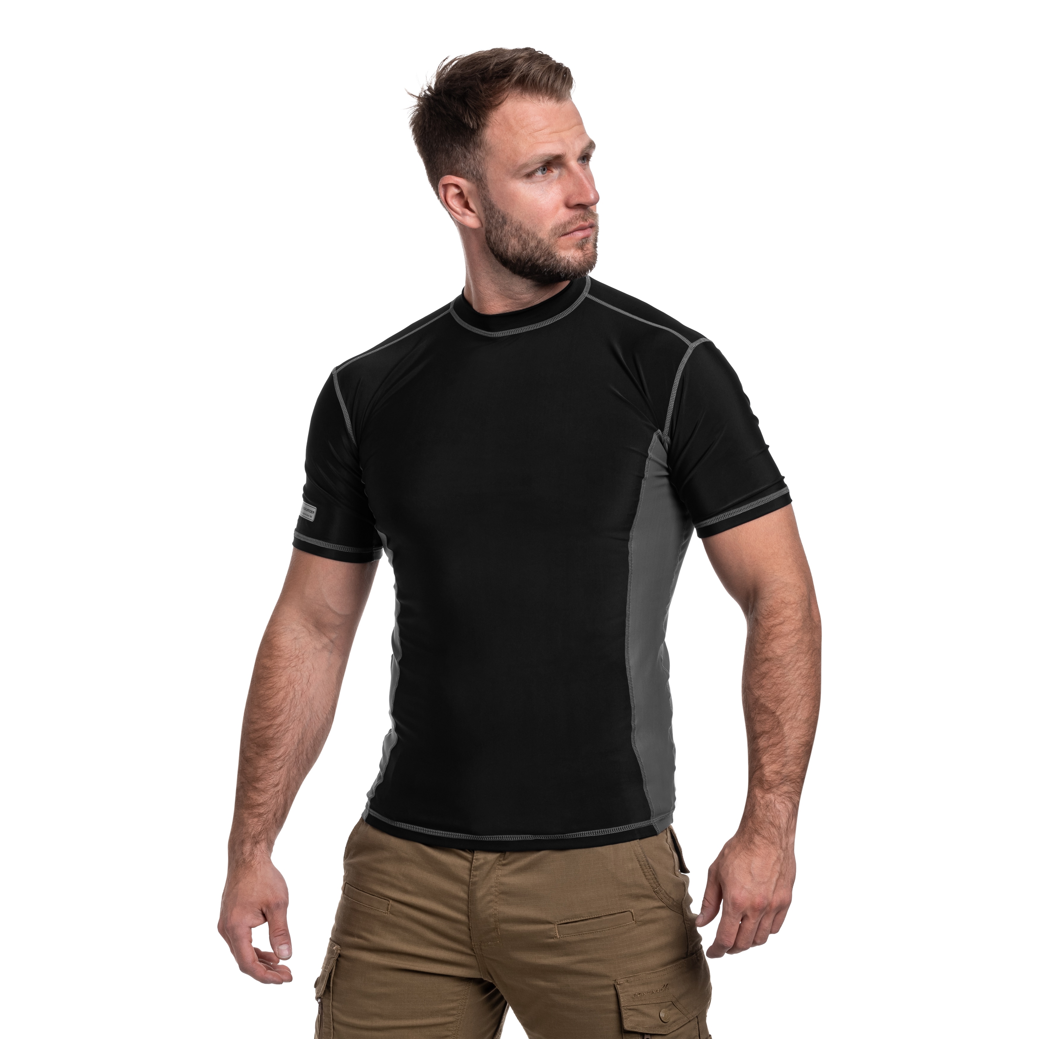 Highlander Forces Pro Comp Short Sleeve thermoaktív póló - Black/Grey