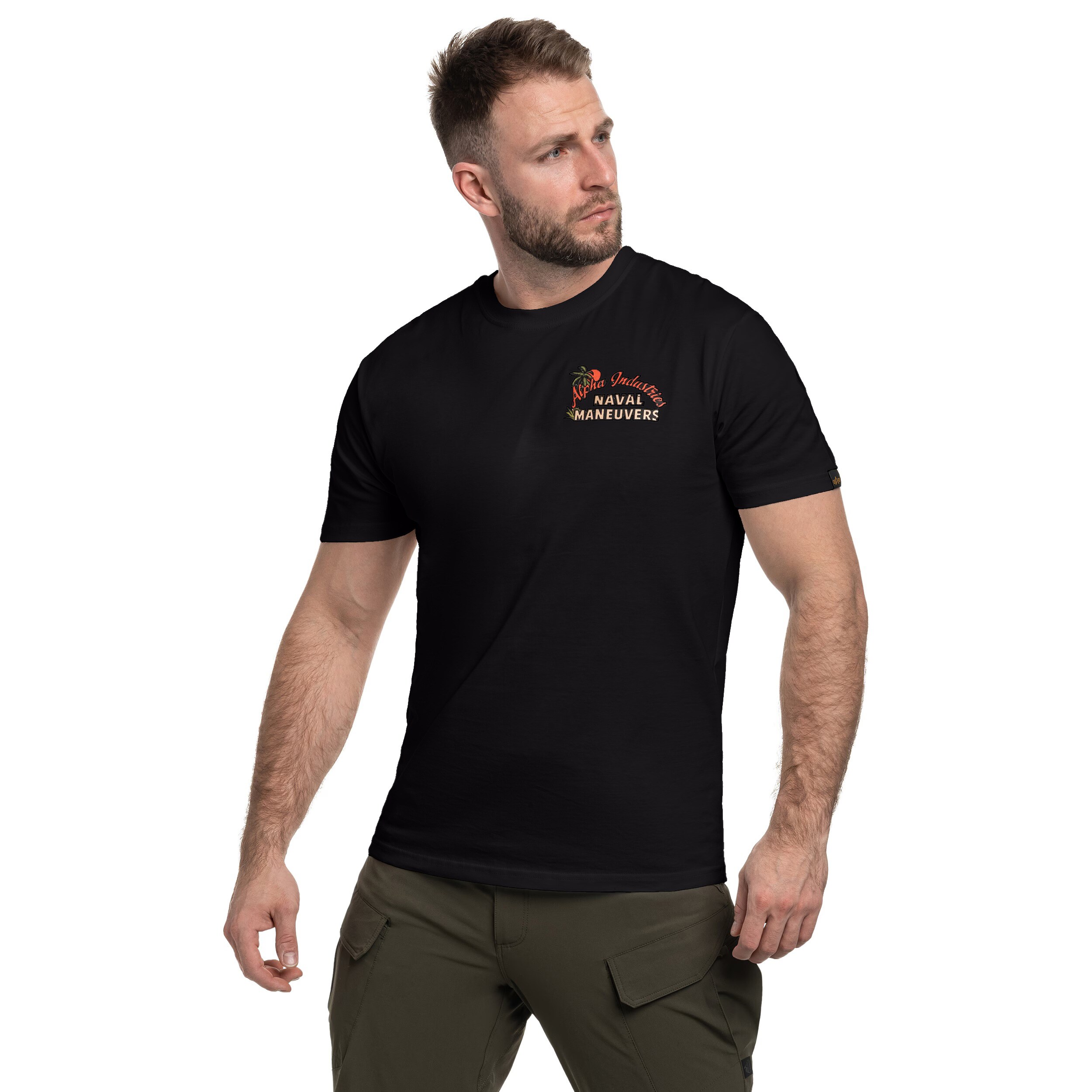 Alpha Industries Naval Maneuvers Back Print T-shirt póló - Black