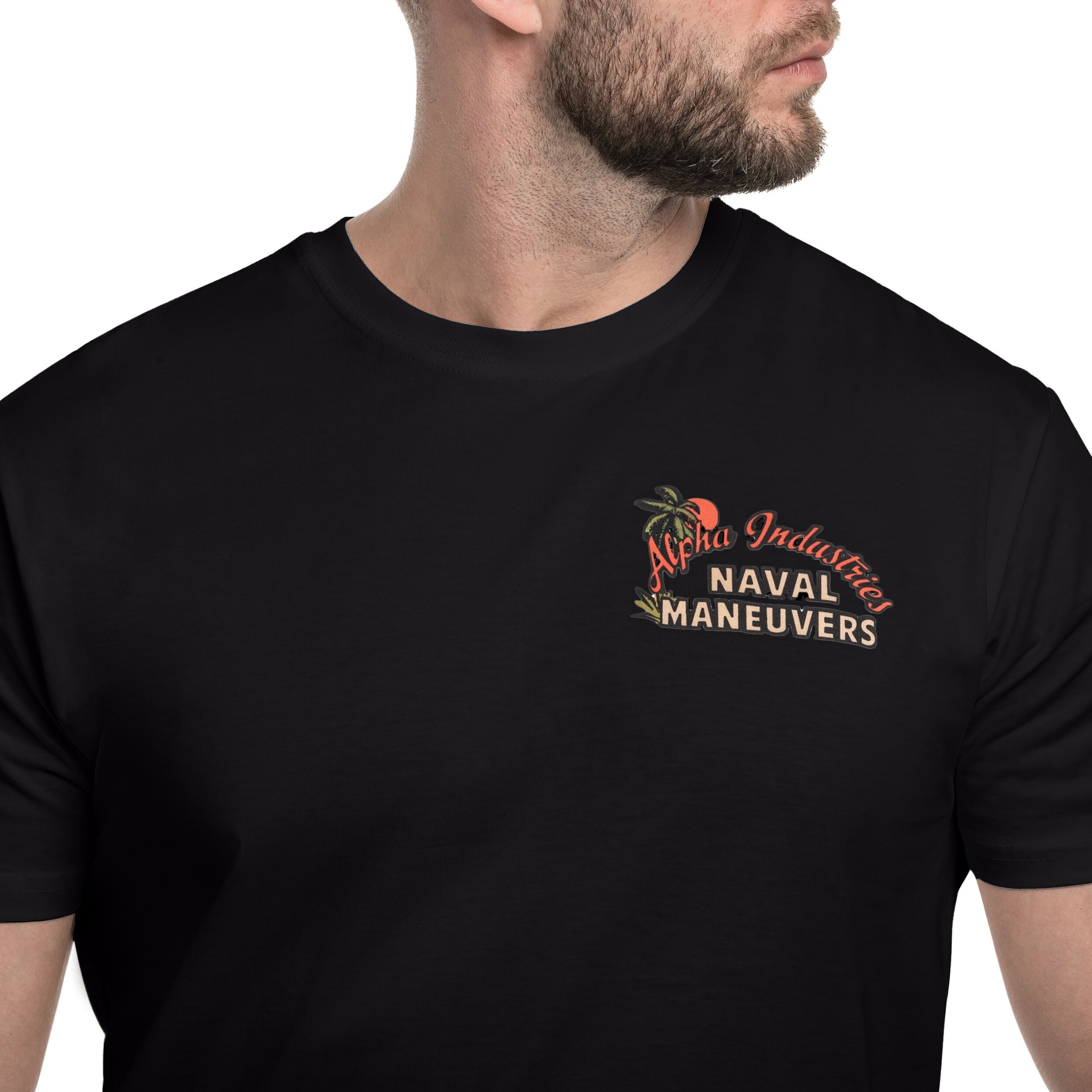 Alpha Industries Naval Maneuvers Back Print T-shirt póló - Black