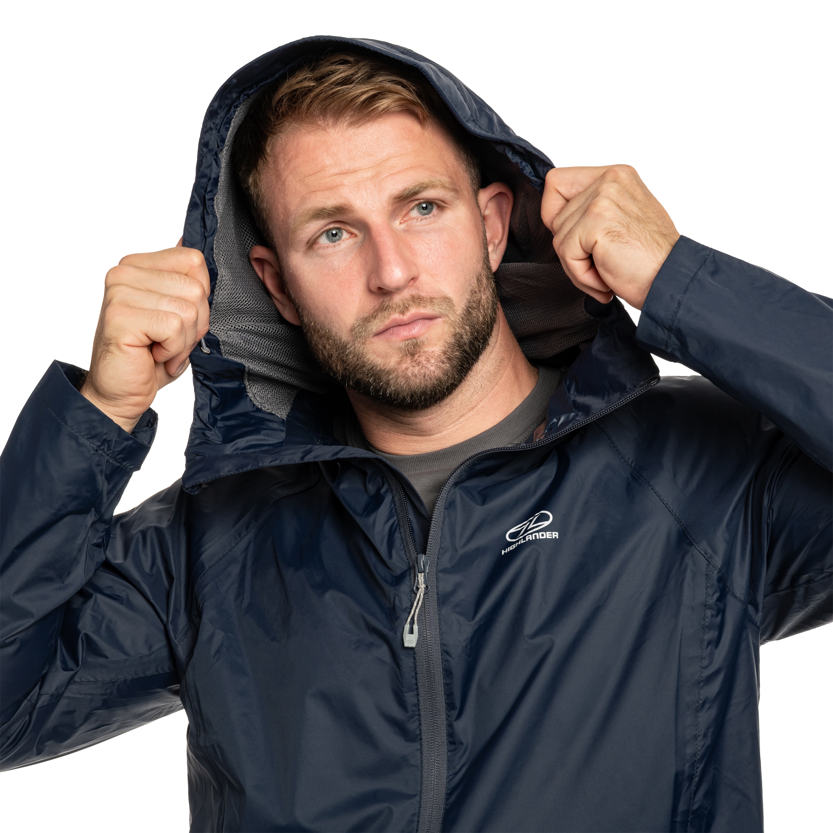 Highlander Outdoor Stow & Go Pack Away kabát - Navy Blue