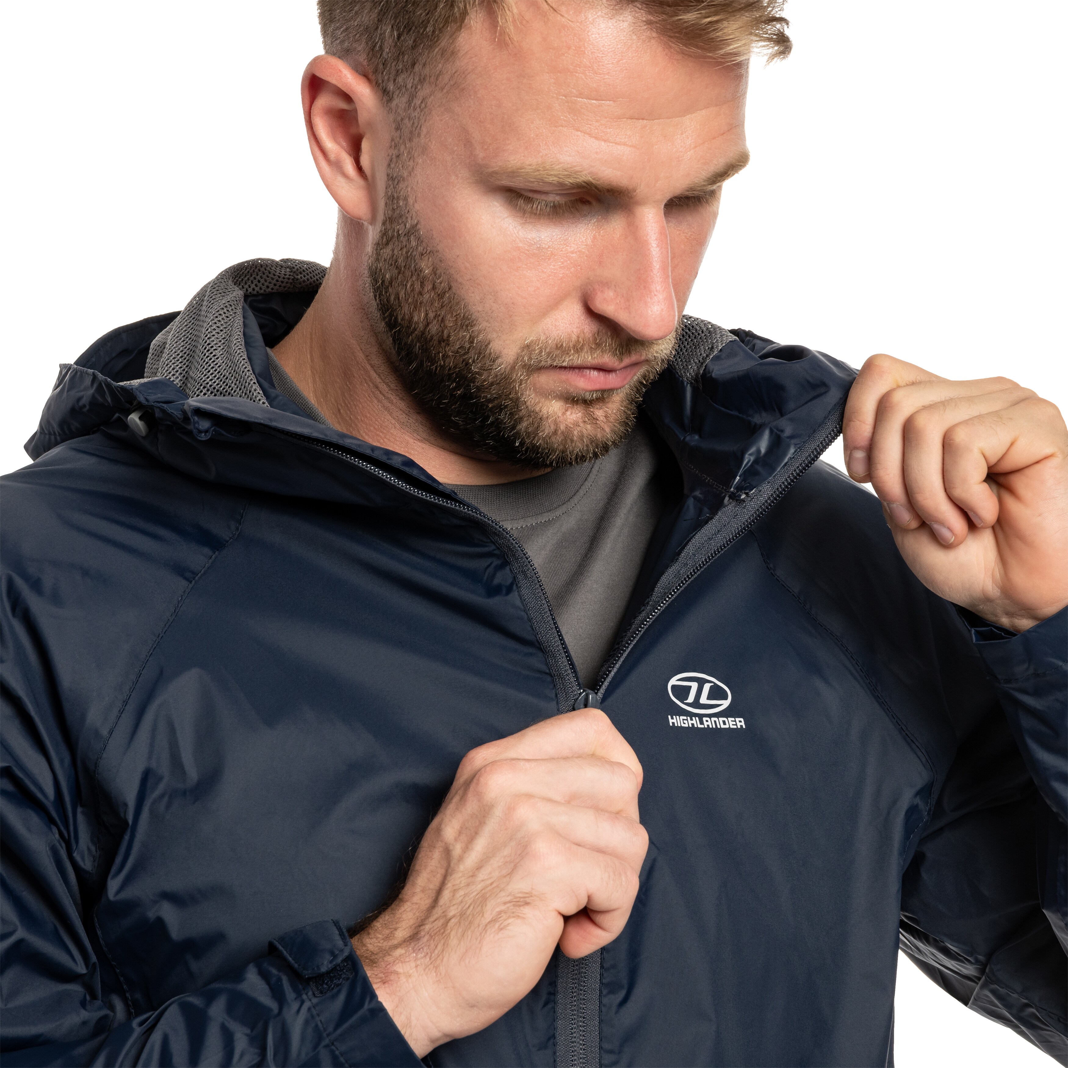 Highlander Outdoor Stow & Go Pack Away kabát - Navy Blue