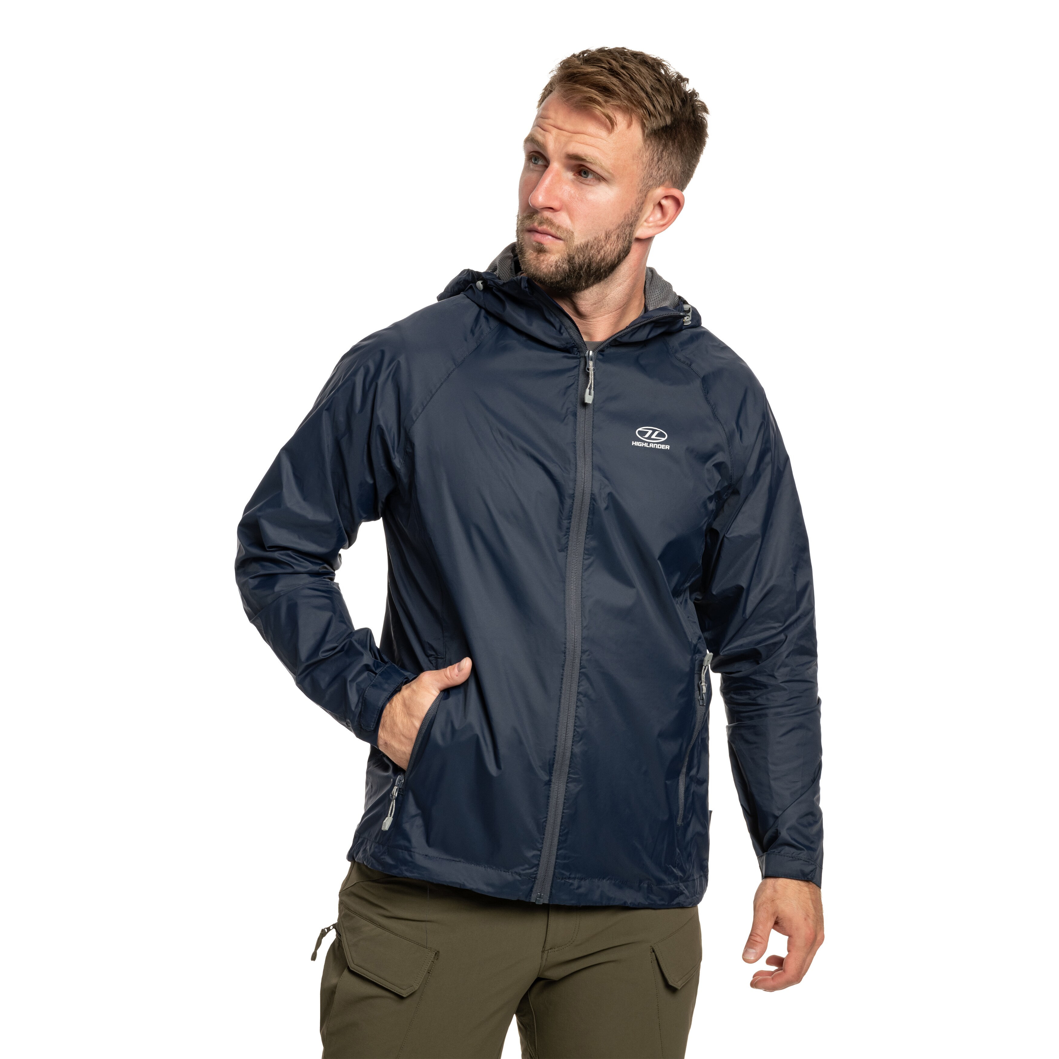 Highlander Outdoor Stow & Go Pack Away kabát - Navy Blue