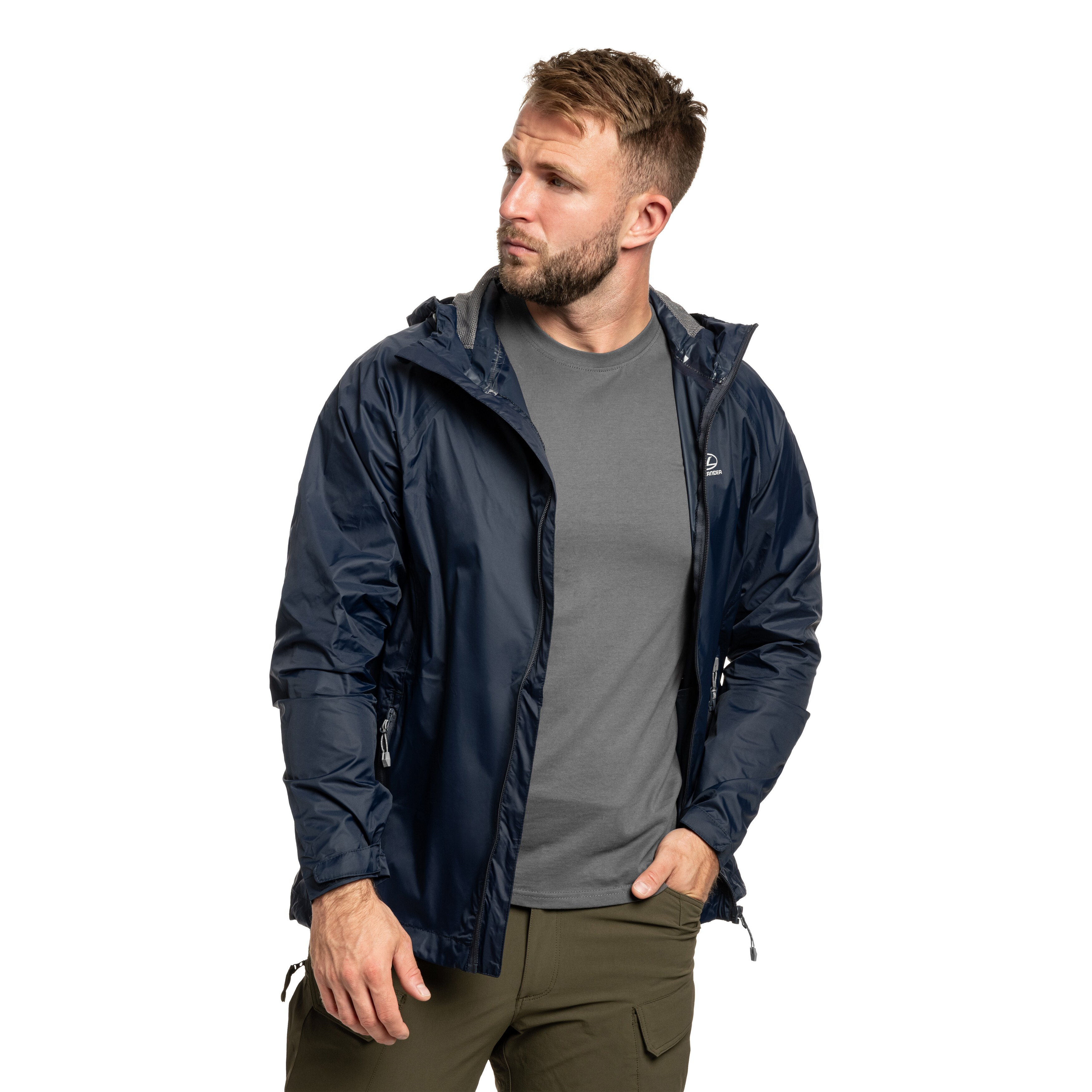 Highlander Outdoor Stow & Go Pack Away kabát - Navy Blue