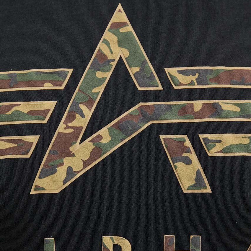 Alpha Industries Camo Puff Print póló - Black